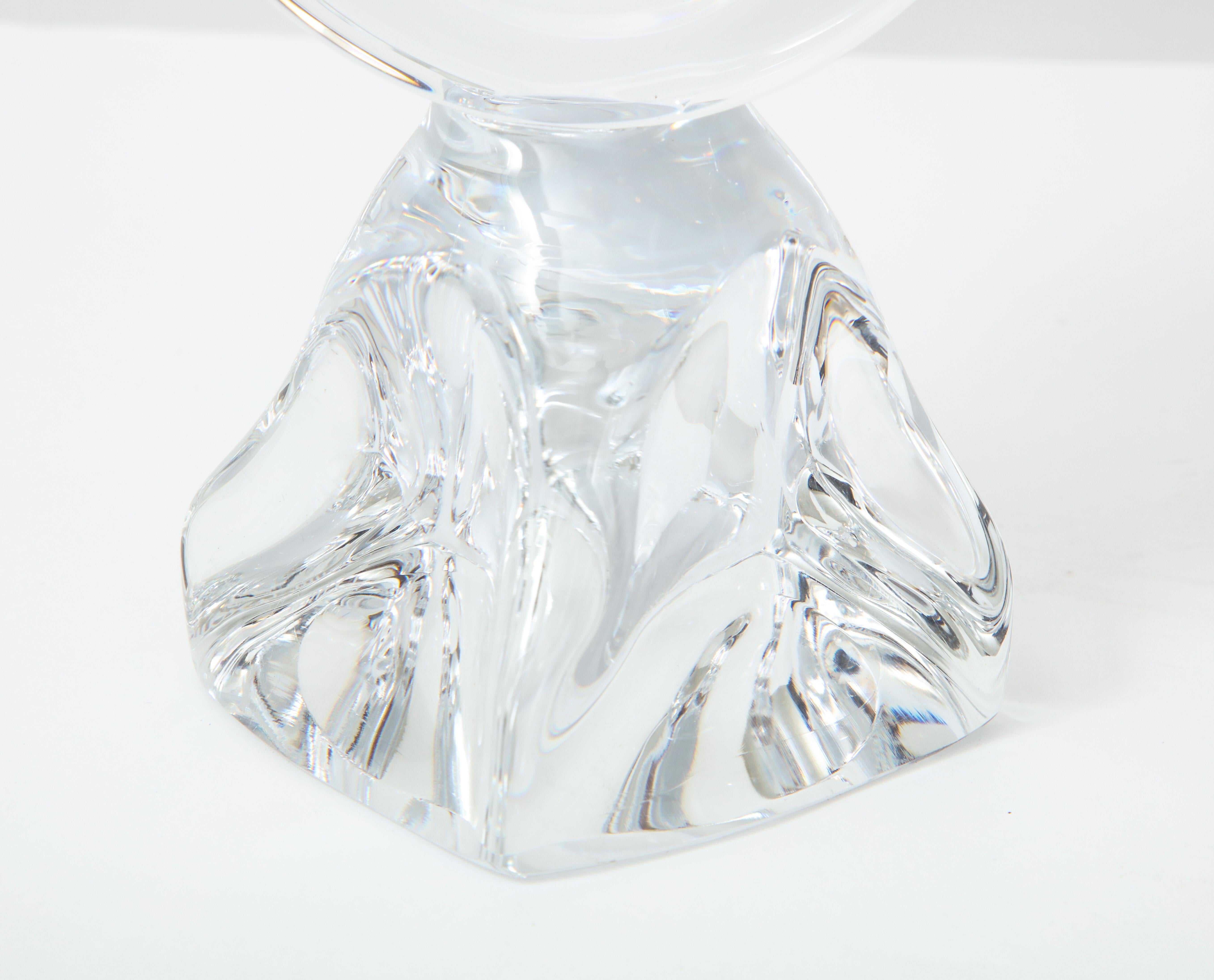 Daum Modernist Crystal Candlesticks For Sale 3