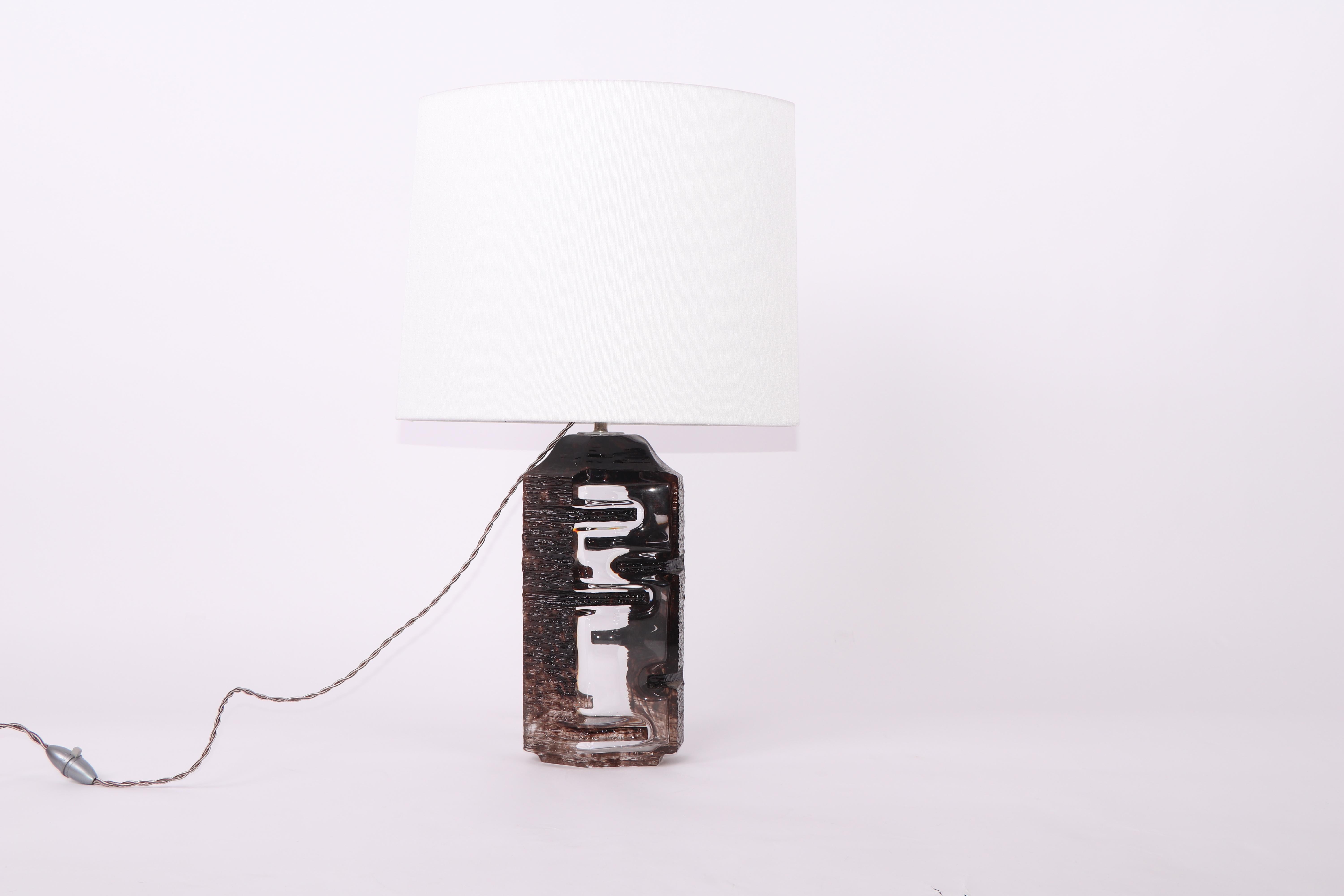 Late 20th Century Daum Modernist Sculptural Lamp For Sale