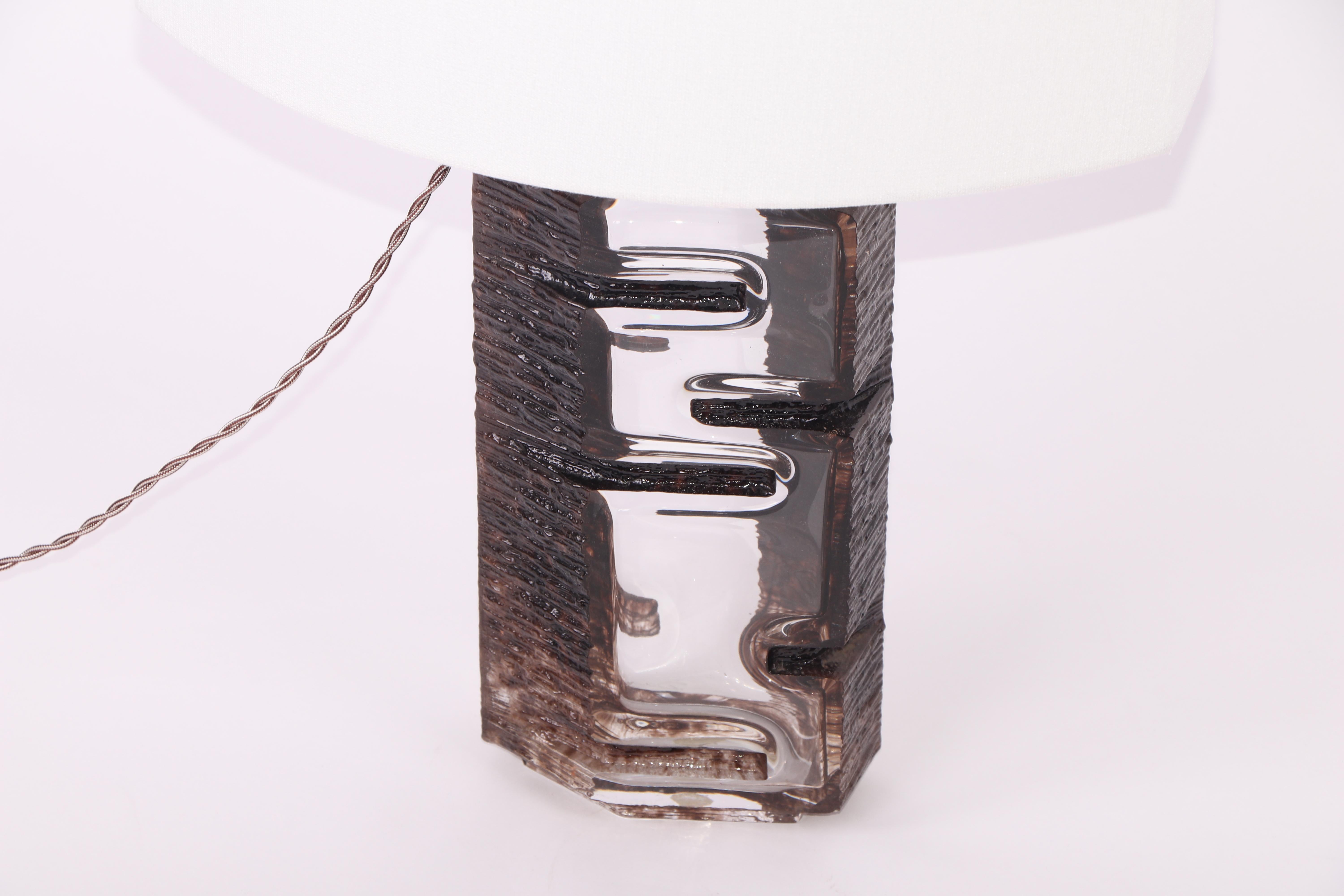 Crystal Daum Modernist Sculptural Lamp For Sale