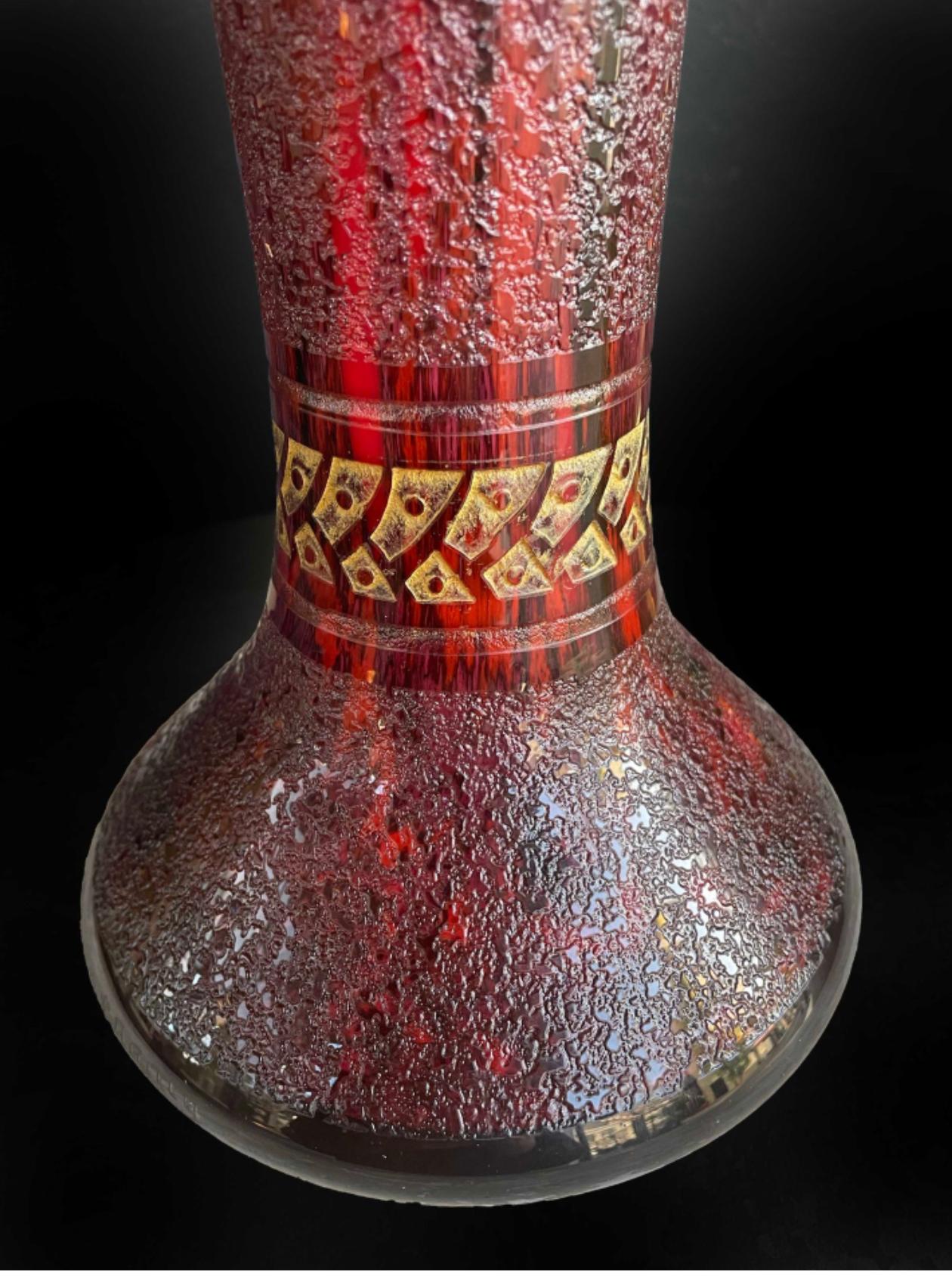 Important Vase Cornet en Verre Acide - Daum Nancy Excellent état - En vente à NEUILLY-SUR-SEINE, FR