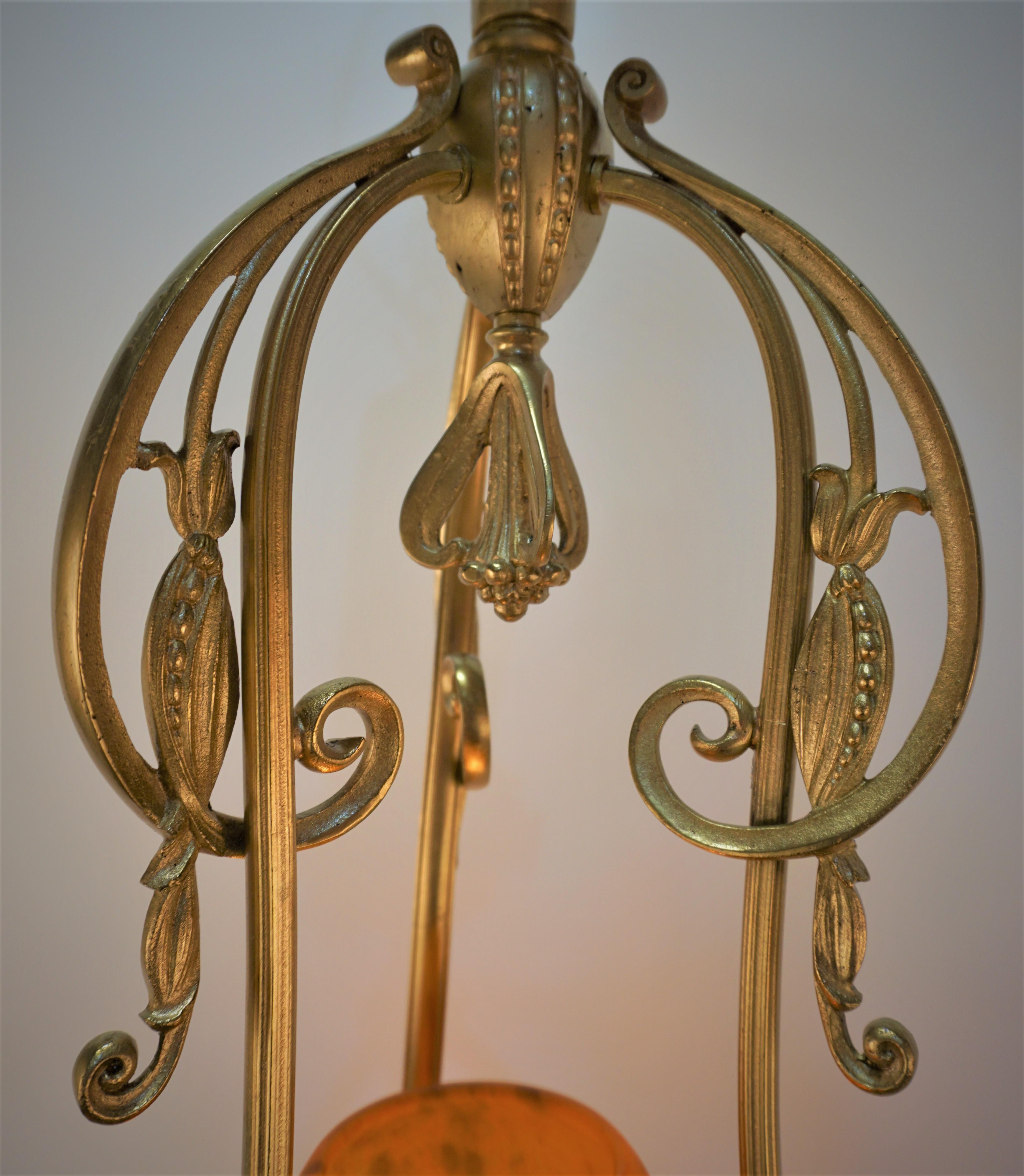 Bronze Daum Nacy Art Deco Chandelier For Sale