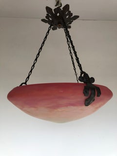 Hängeleuchte von Daum Nancy und Majorelle im Art déco-Stil