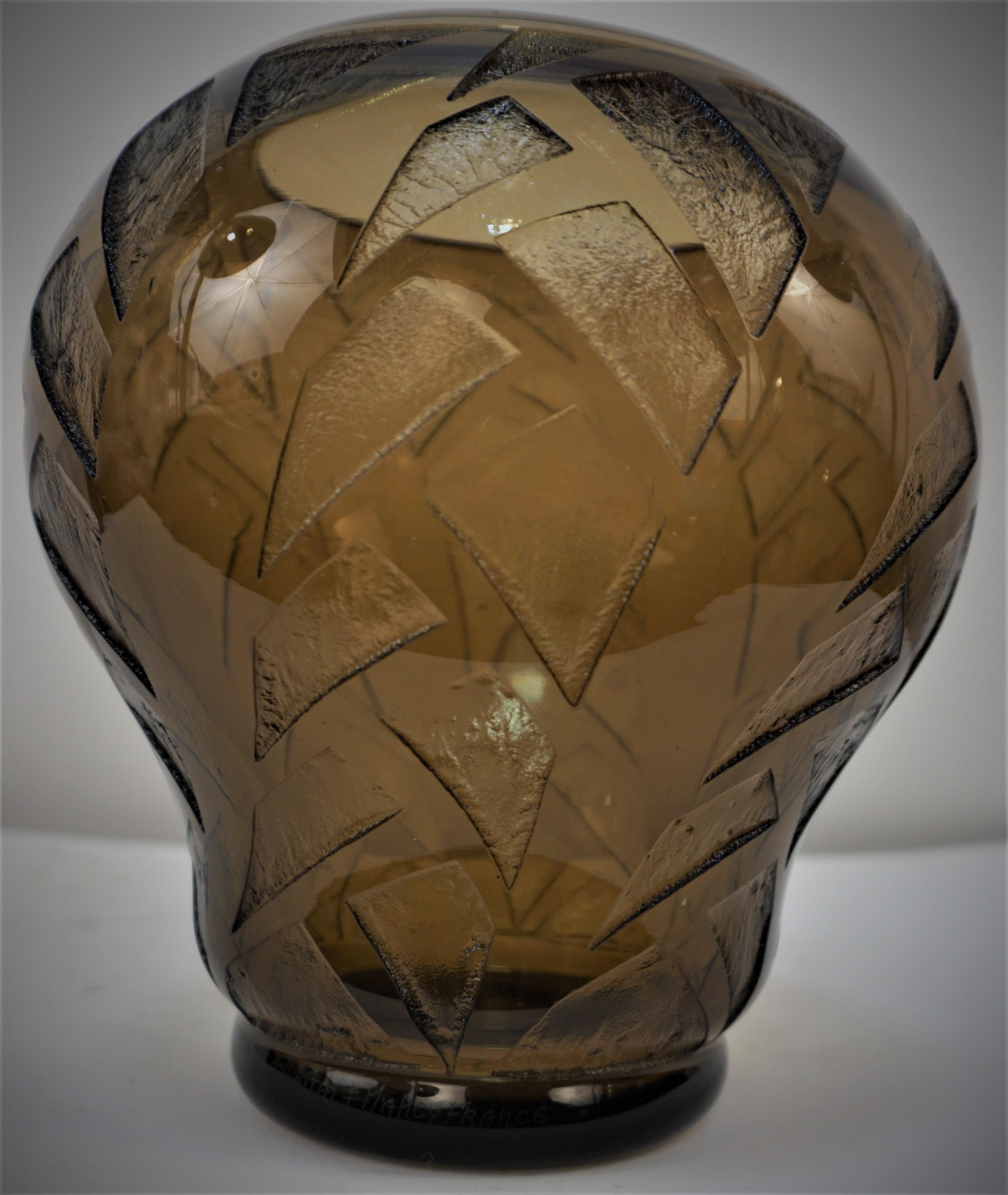 Daum Nancy Art Deco Acid Cut Vase 1