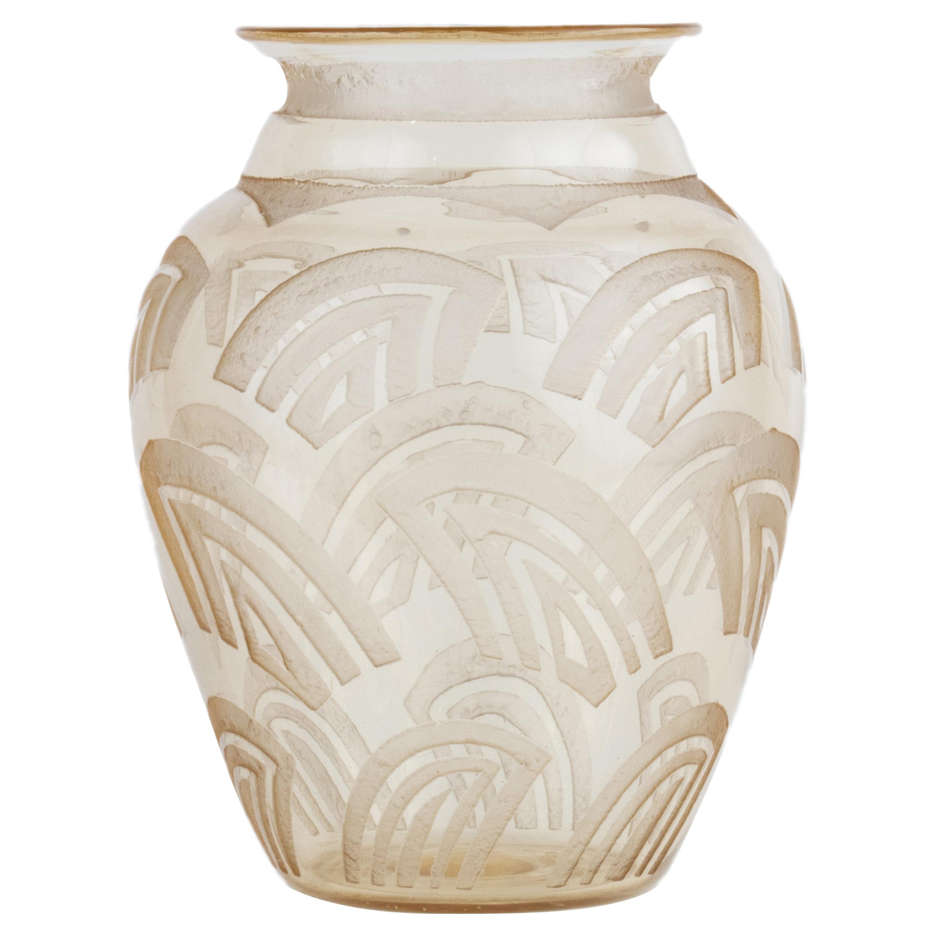 Daum Nancy Art Deco Art Glass Vase