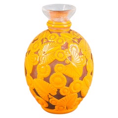 Daum Nancy Art Deco Butterfly Vase, circa 1920