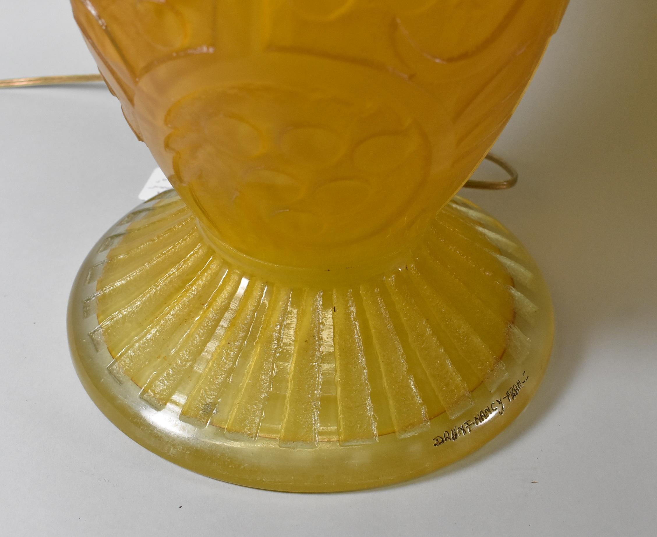 Daum Nancy Art Deco Camée Lampes en verre taillé en vente 7