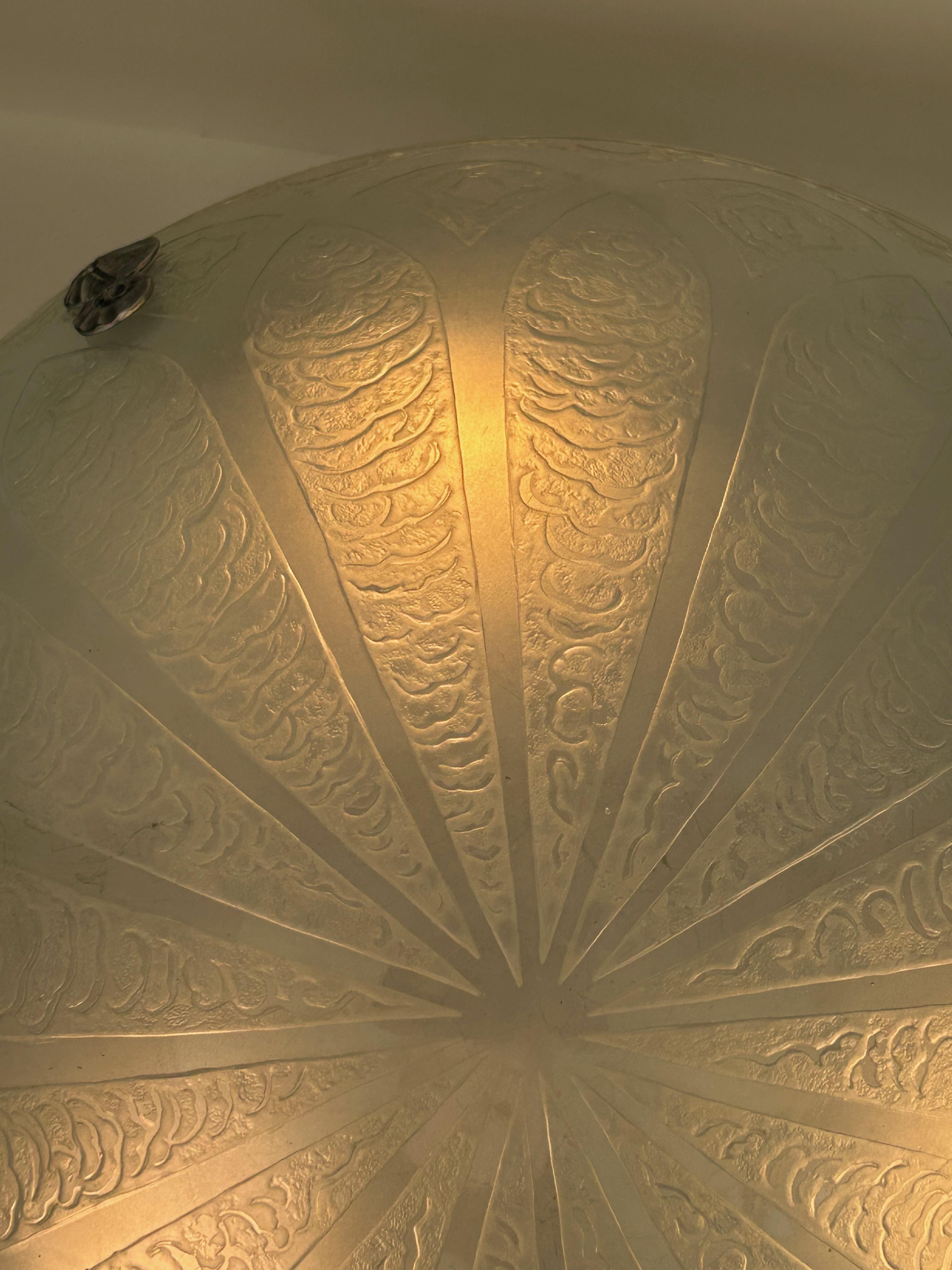 Daum Nancy Art Deco Chandelier For Sale 6