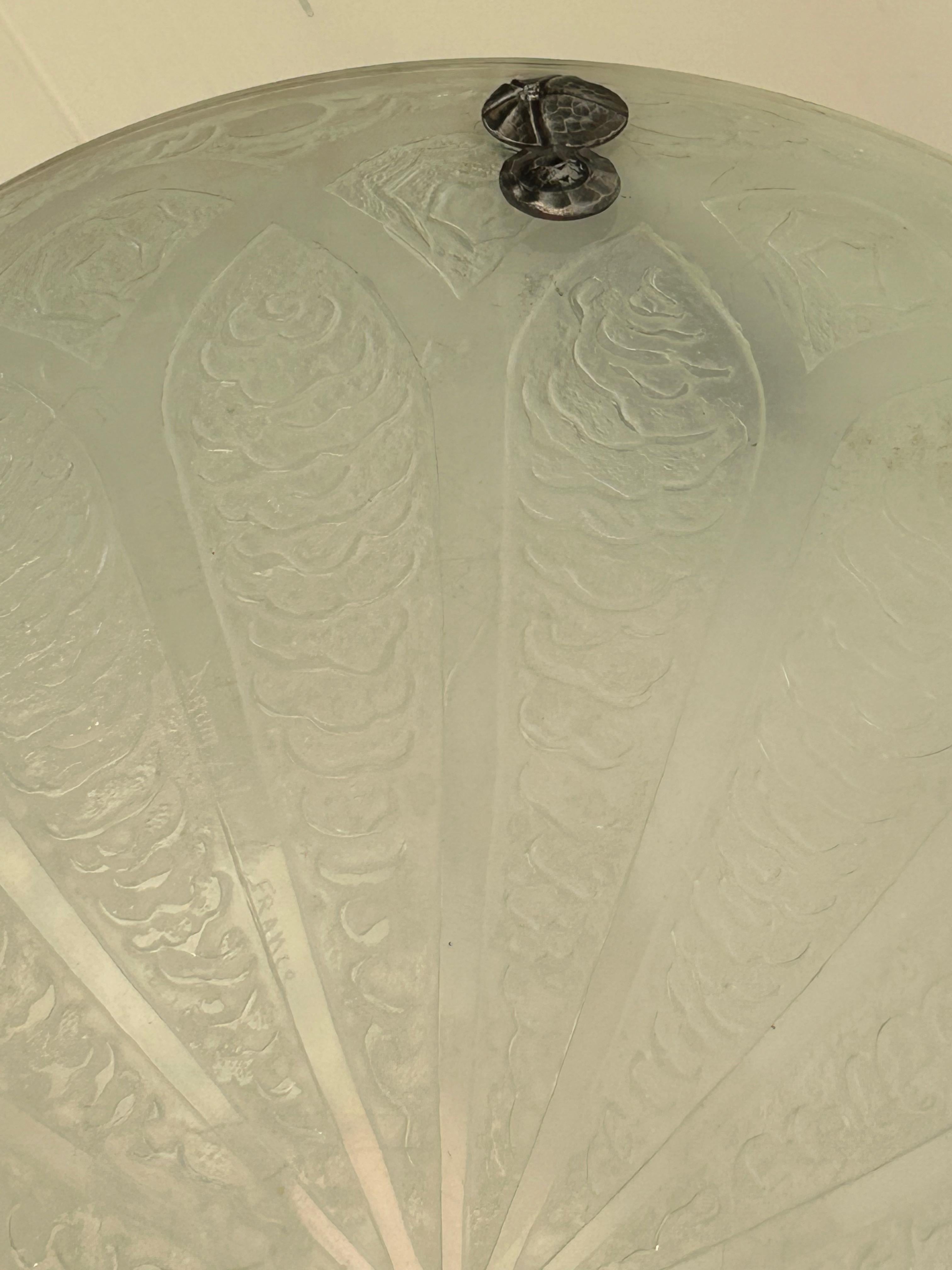 Glass Daum Nancy Art Deco Chandelier For Sale