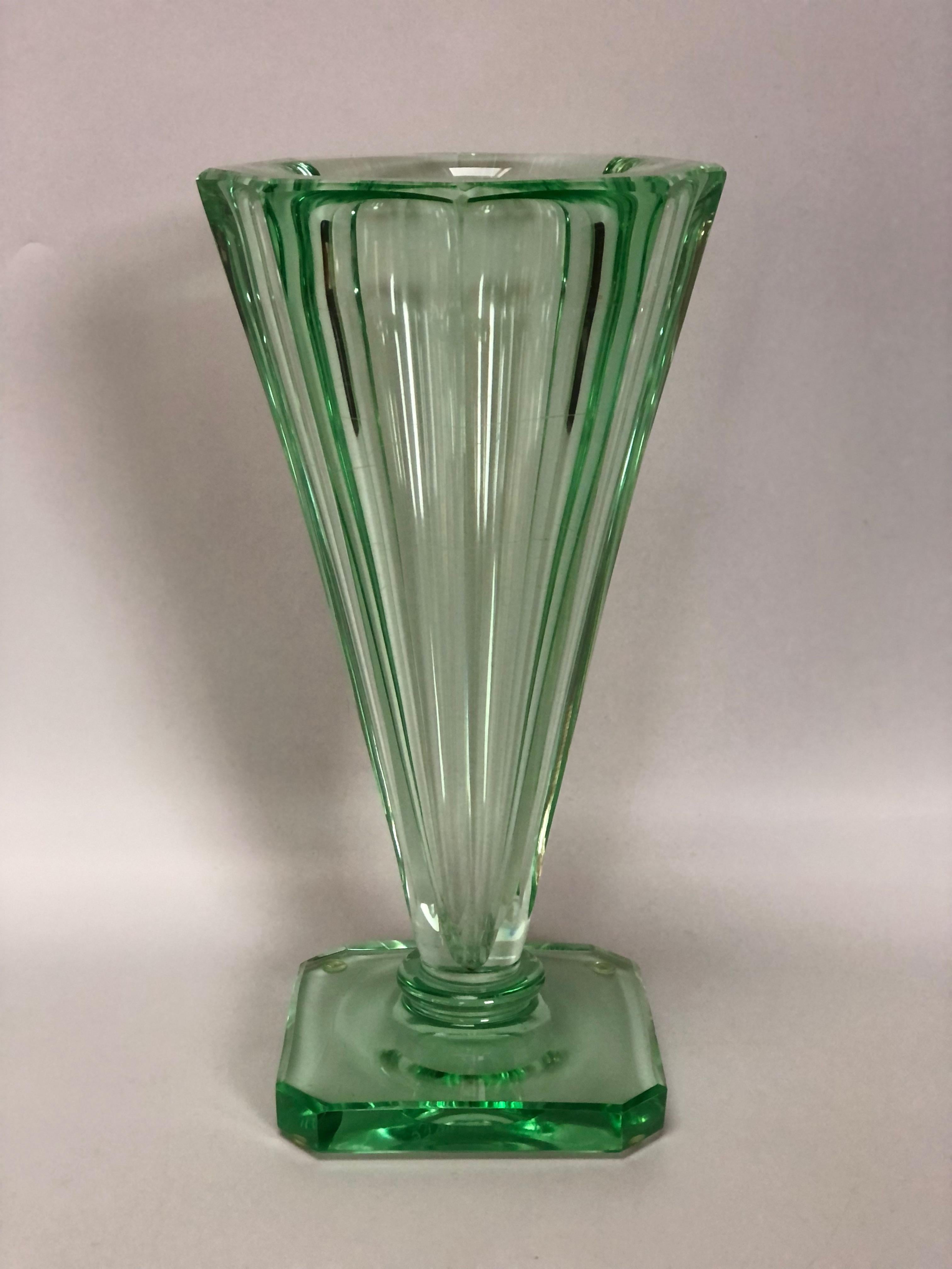 20th Century Daum Nancy Art Deco Cornet Vase For Sale
