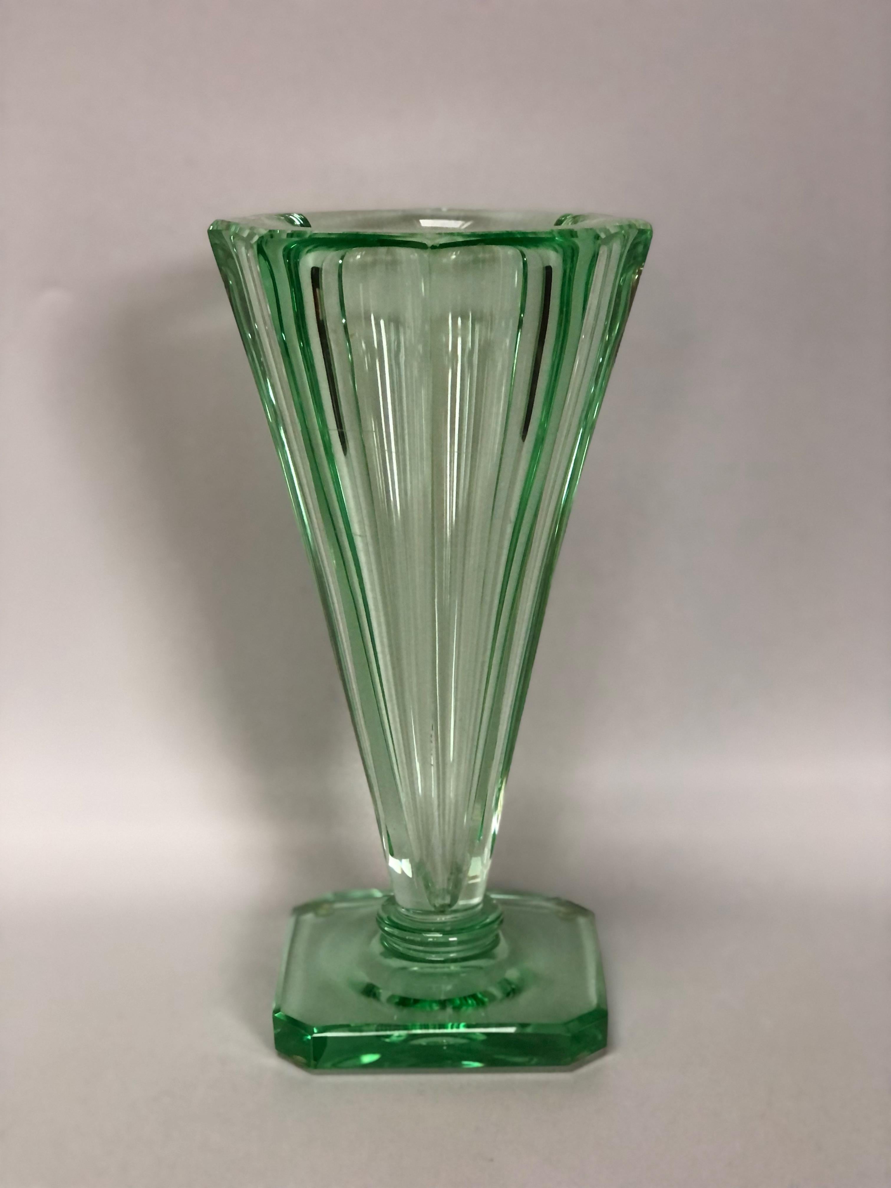 Daum Nancy Art Deco Cornet Vase For Sale 1