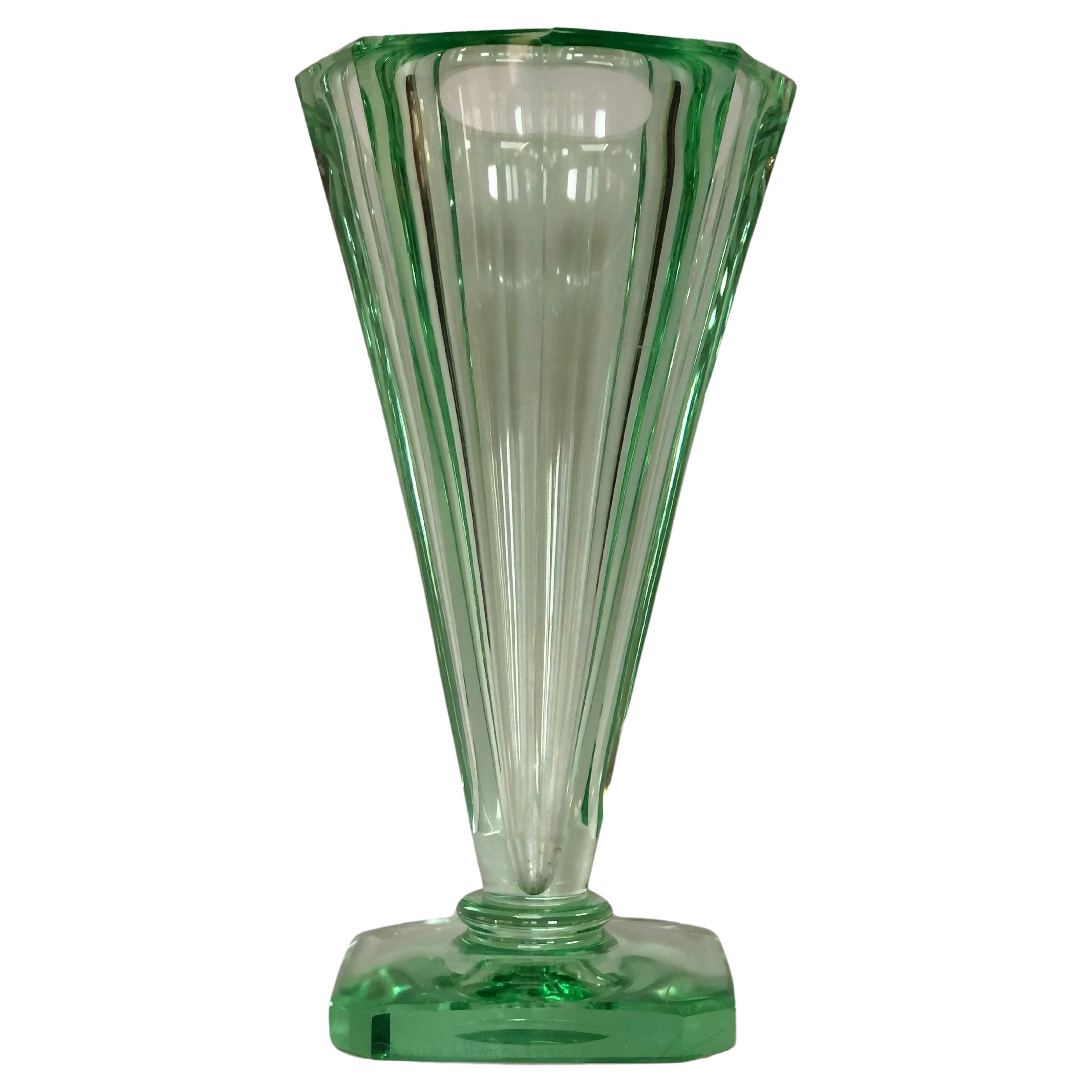 Daum Nancy Art Deco Cornet Vase For Sale
