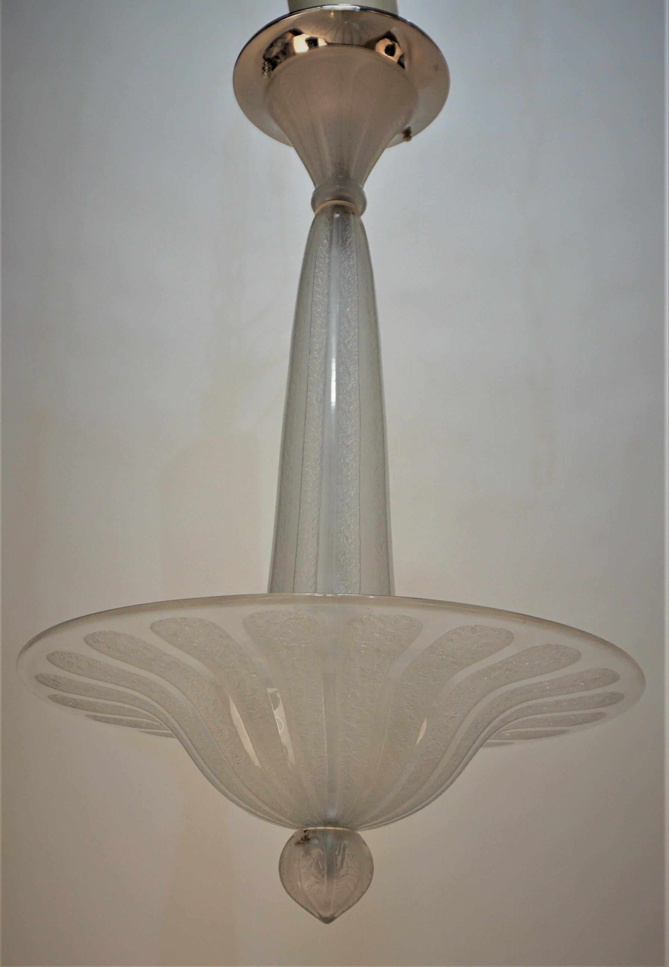 Daum Nancy Art Deco Glass Chandelier For Sale 5