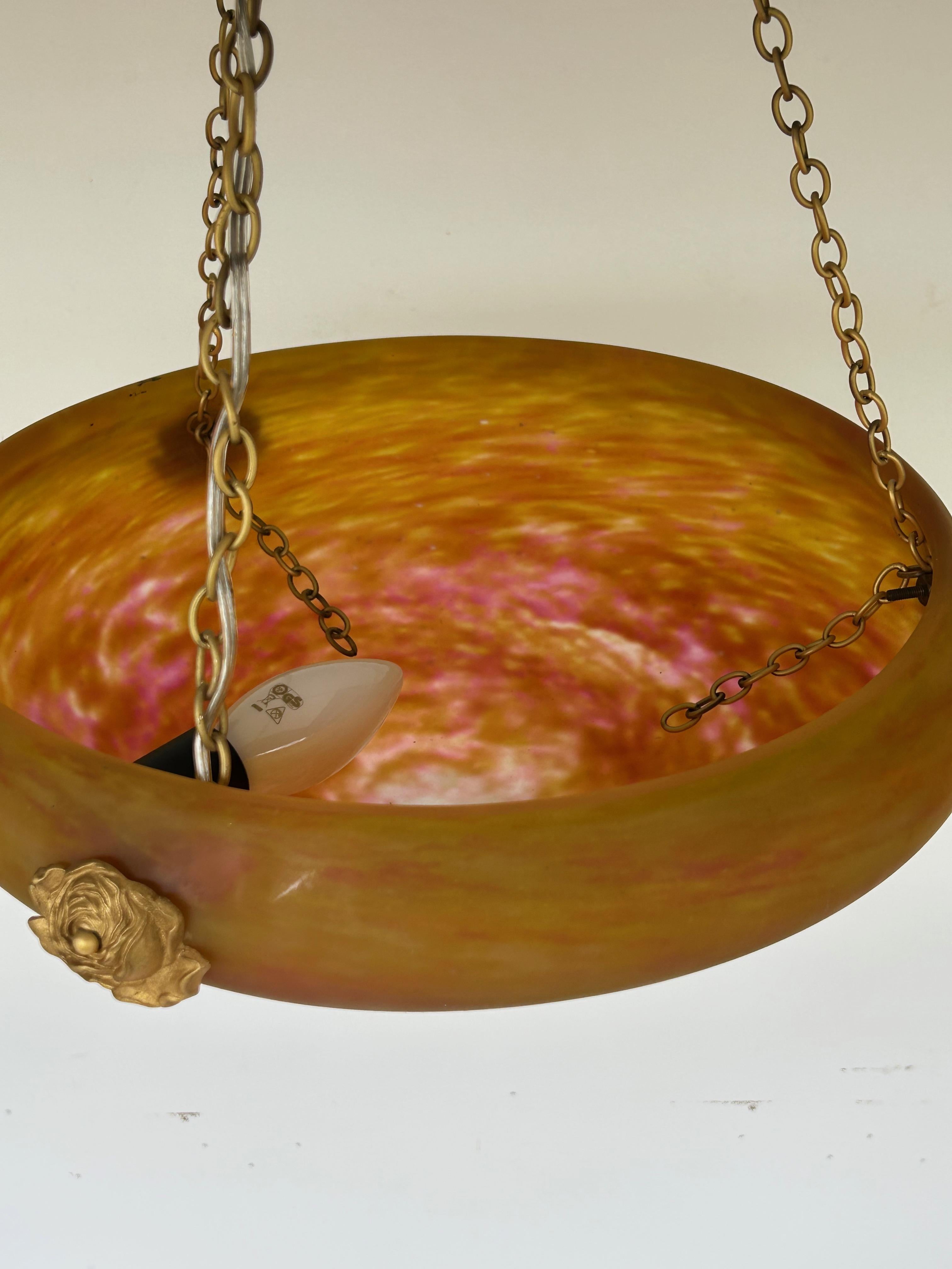 Bronzo Lampada a sospensione Daum Nancy Art Deco in vendita