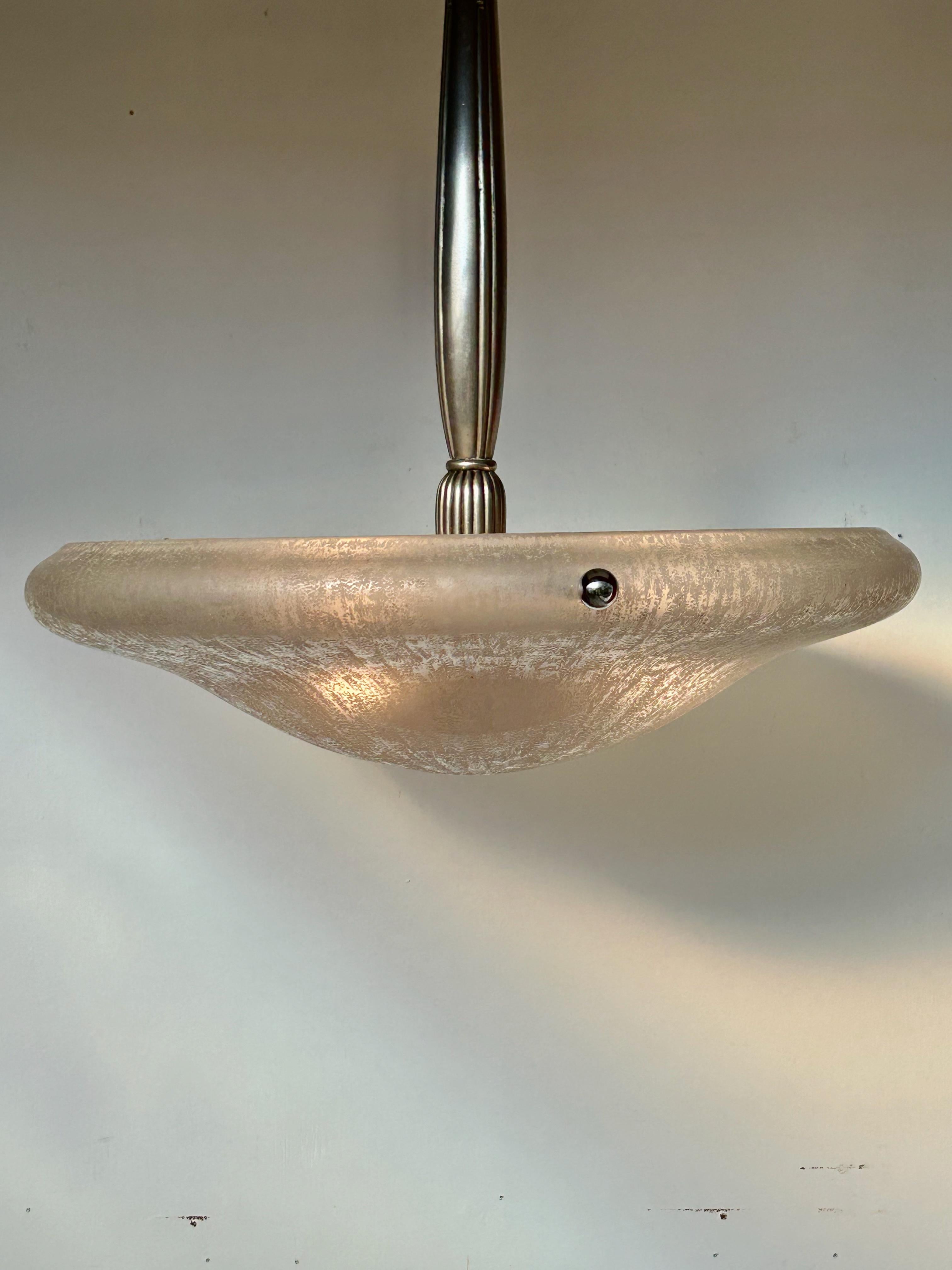 Daum Nancy Art Deco Pendant Light For Sale 4