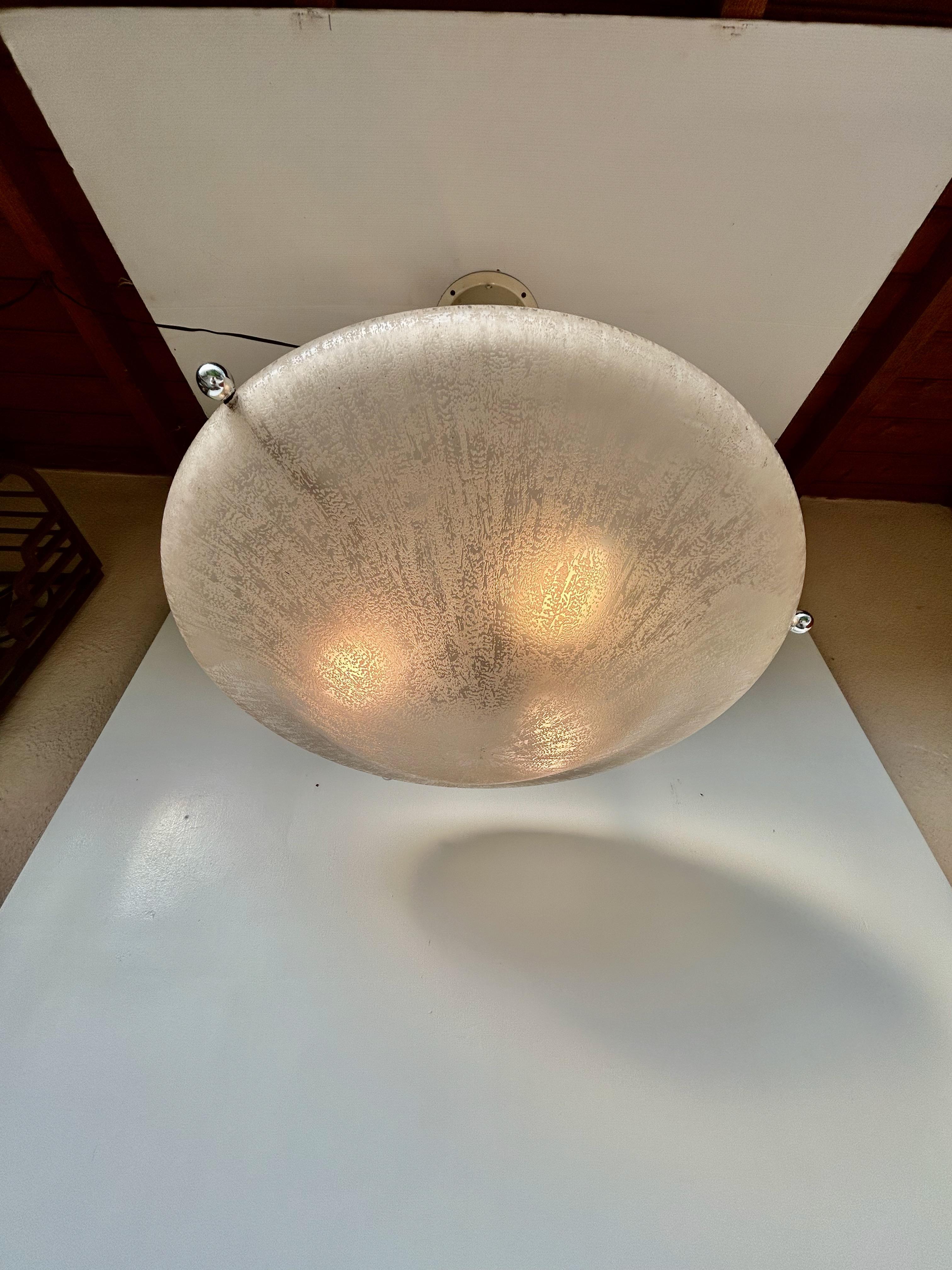 Daum Nancy Art Deco Pendant Light For Sale 5