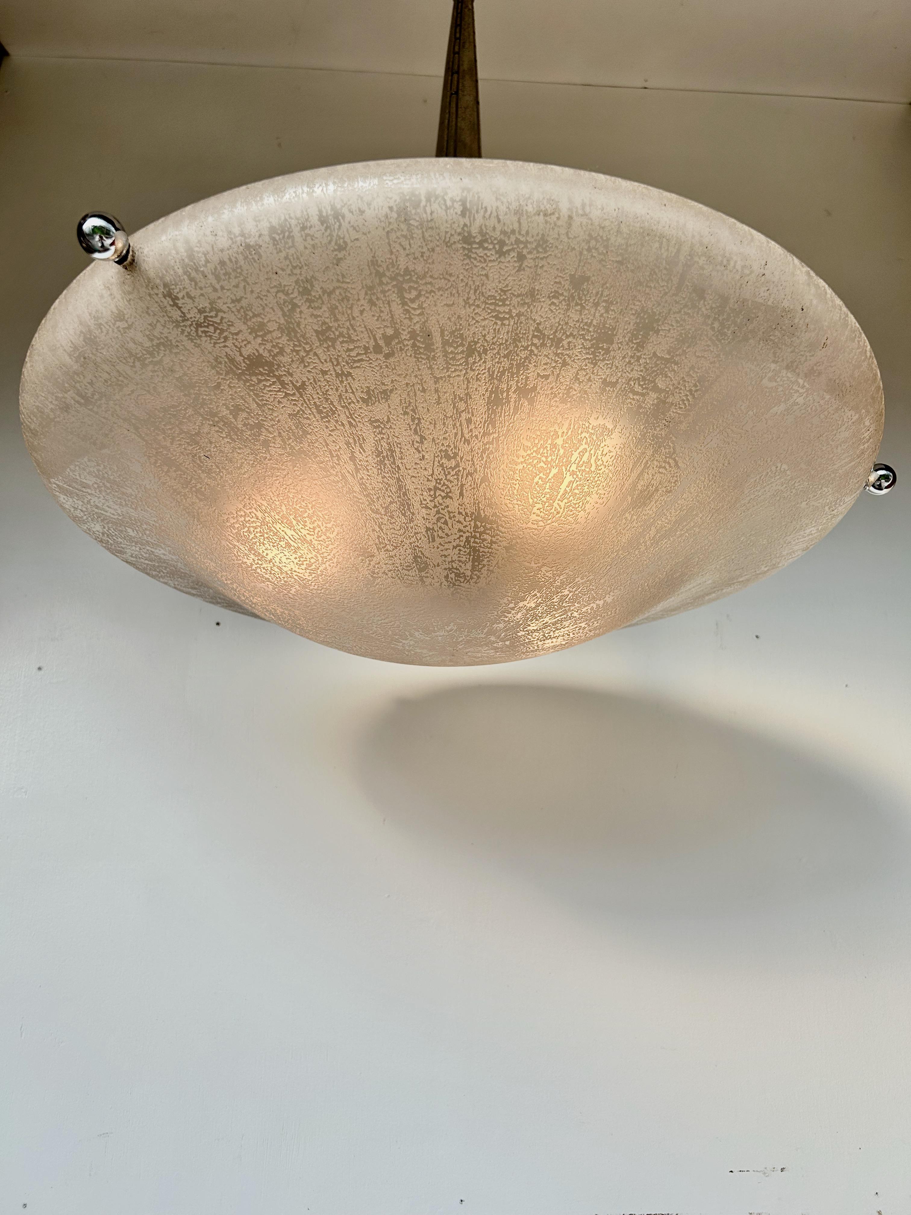 Daum Nancy Art Deco Pendant Light For Sale 6