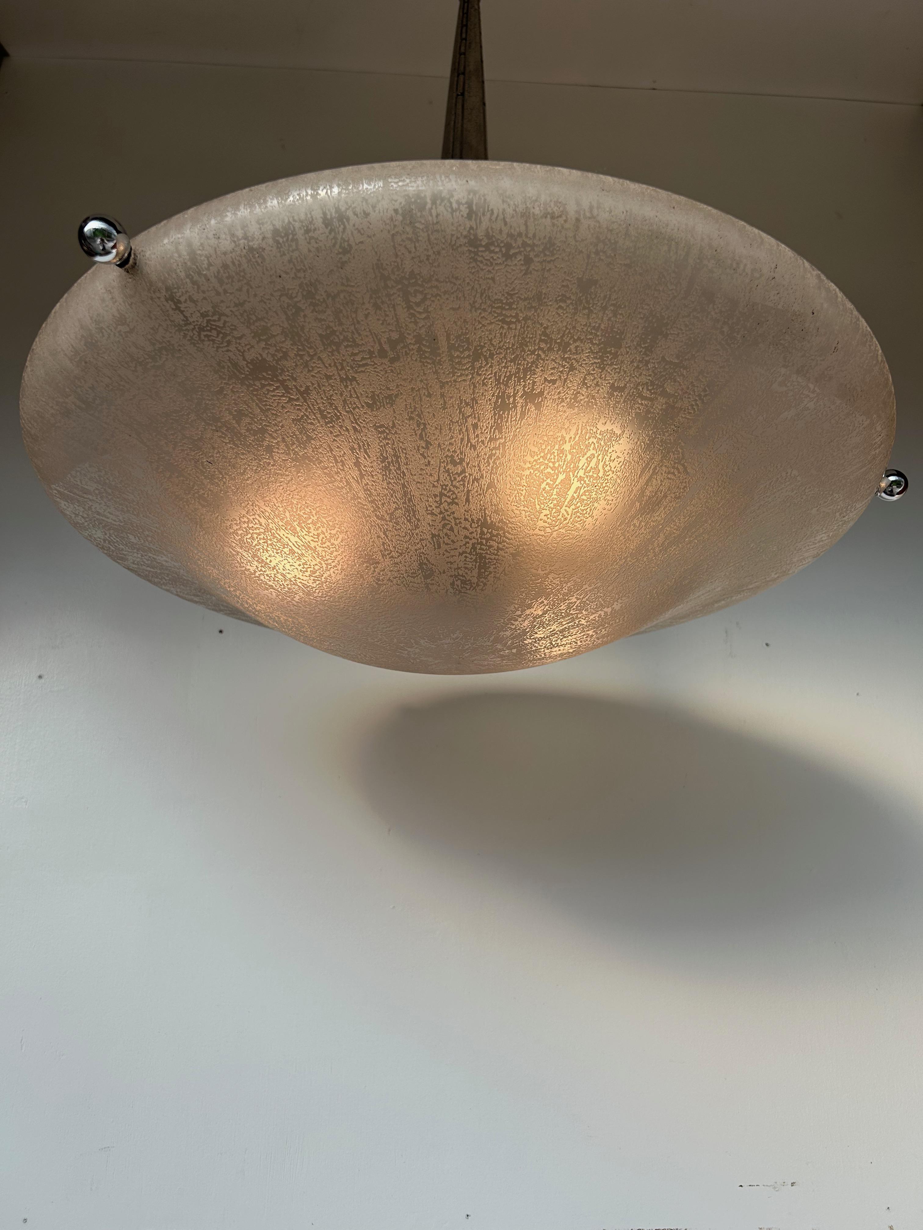 Daum Nancy Art Deco Pendant Light For Sale 7