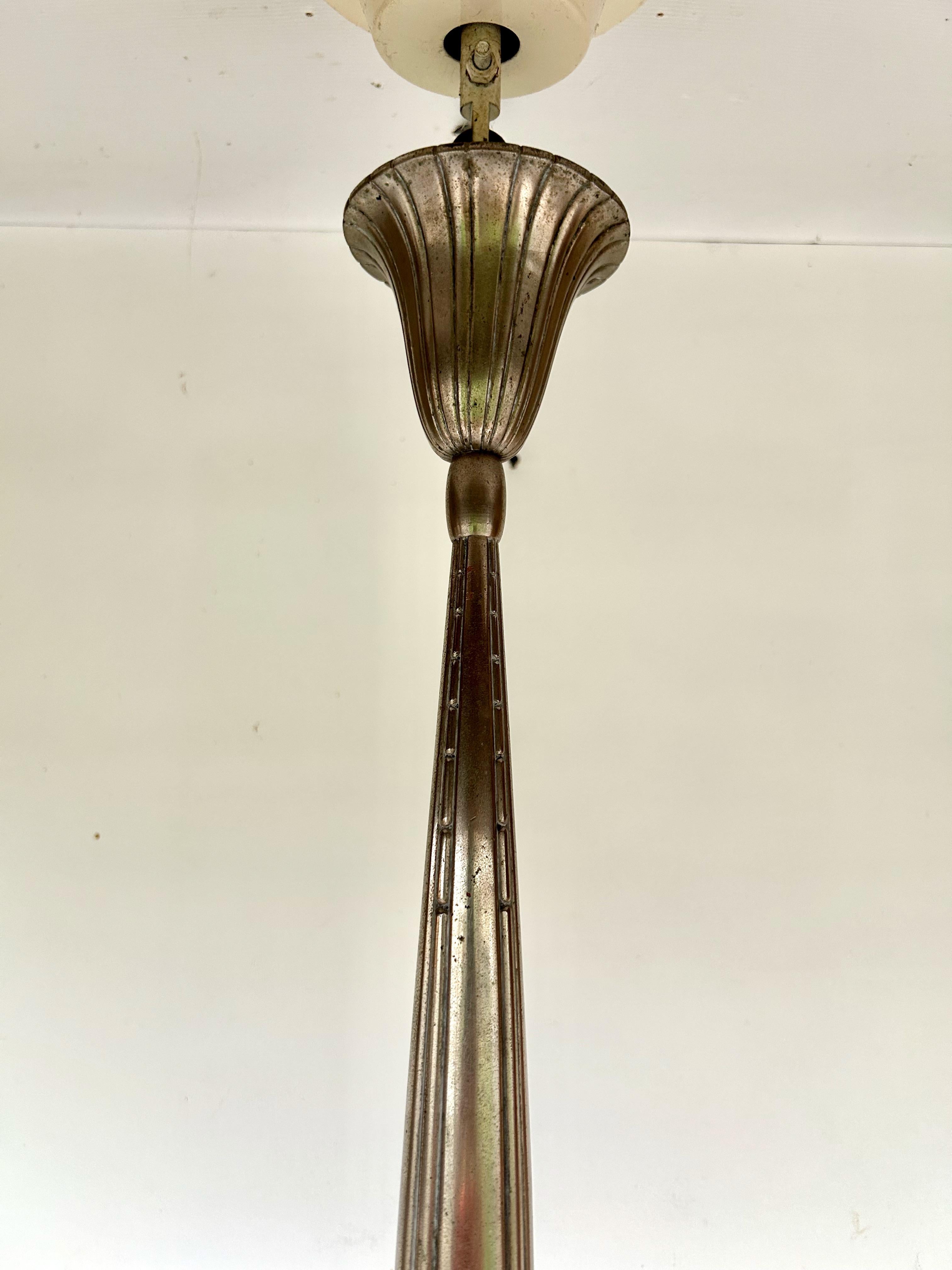 French Daum Nancy Art Deco Pendant Light For Sale
