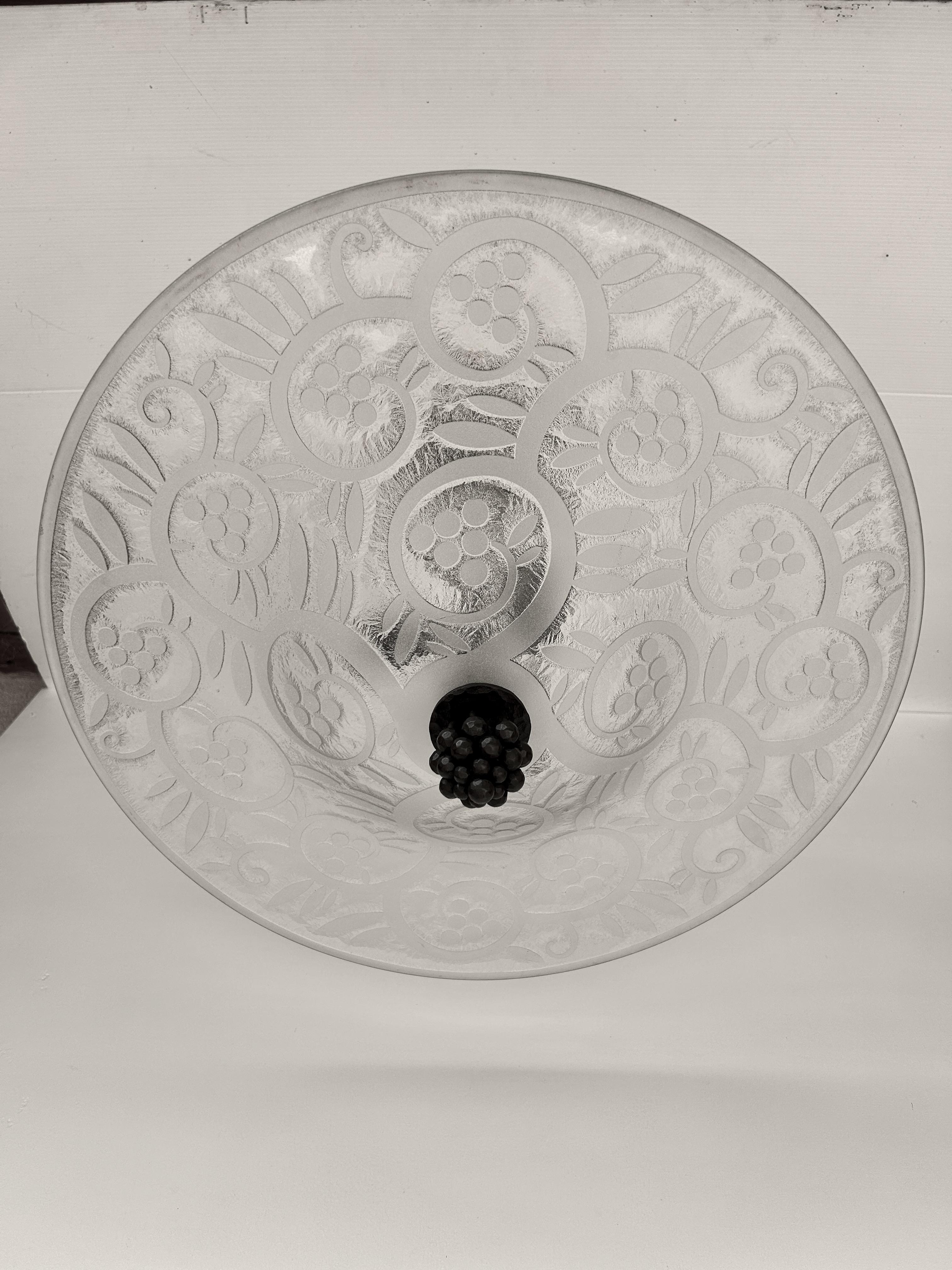 20th Century Daum Nancy Art Deco Pendant Light For Sale