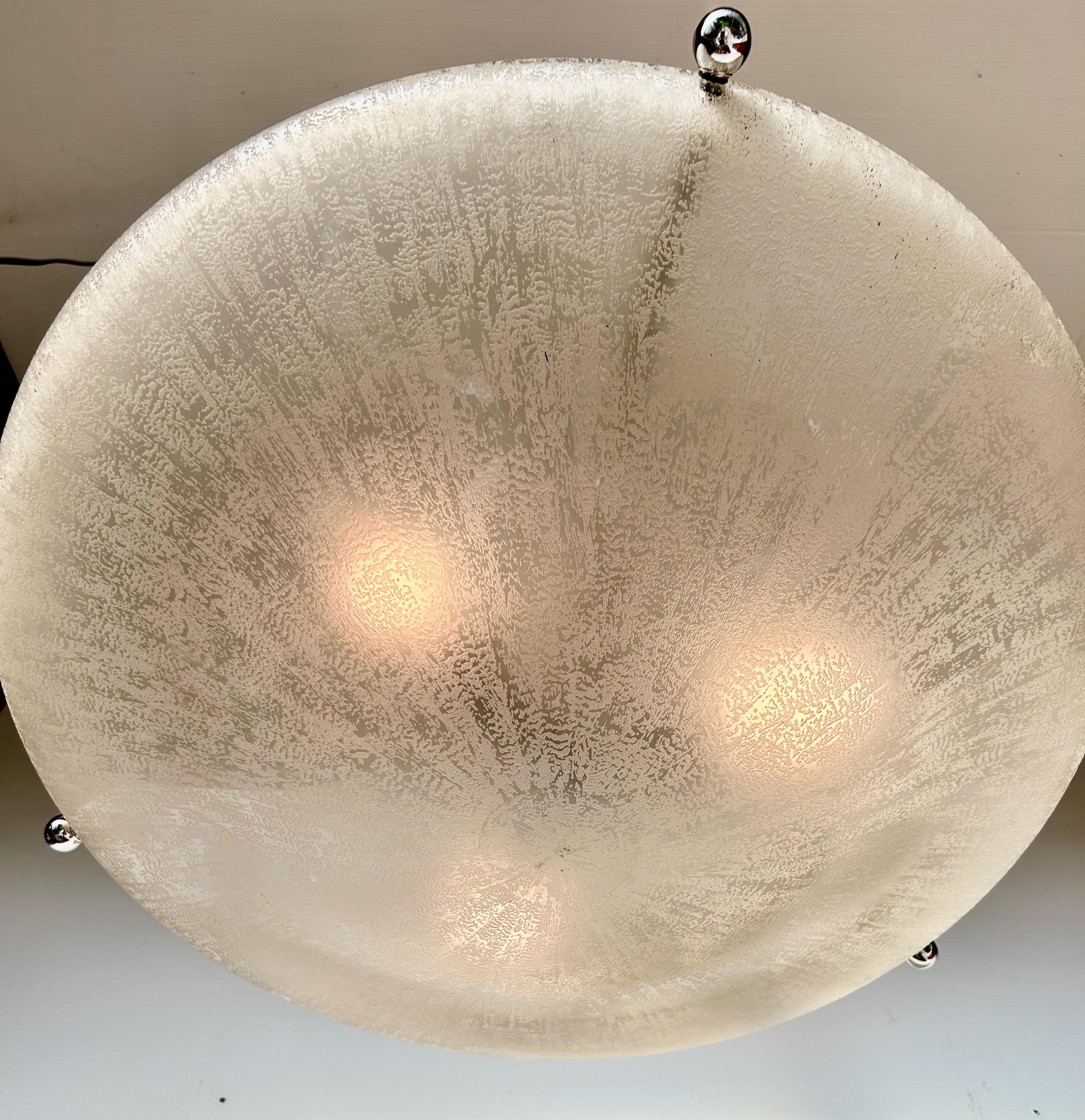 Daum Nancy Art Deco Pendant Light For Sale 2
