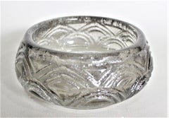 Daum Nancy Art Deco Smoked Glass Acid Etched Bowl