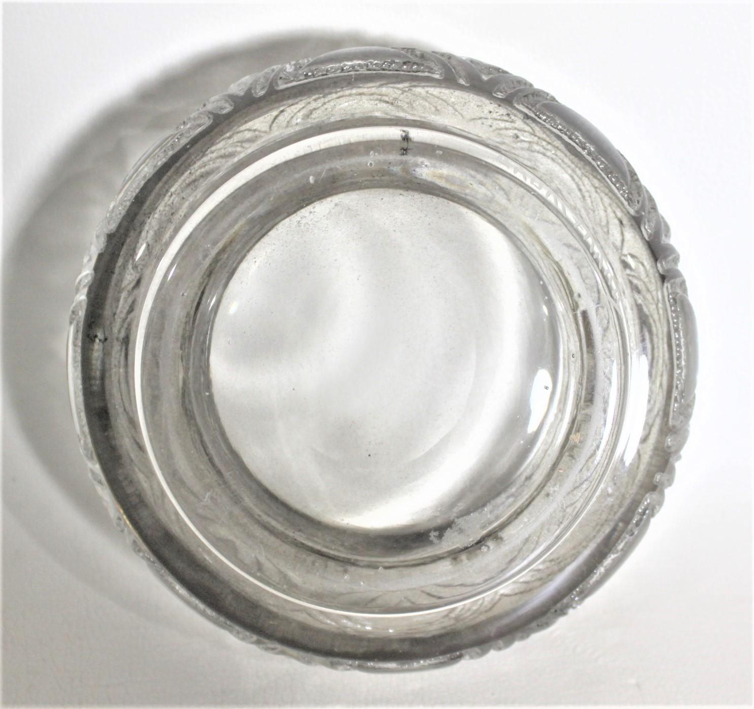 Art Glass Daum Nancy Art Deco Smoked Glass Acid Etched Bowl For Sale