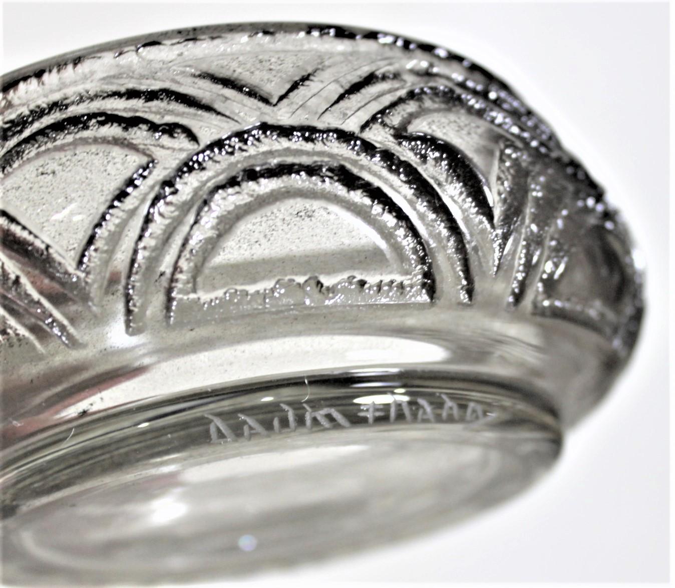 Daum Nancy Art Deco Smoked Glass Acid Etched Bowl For Sale 1