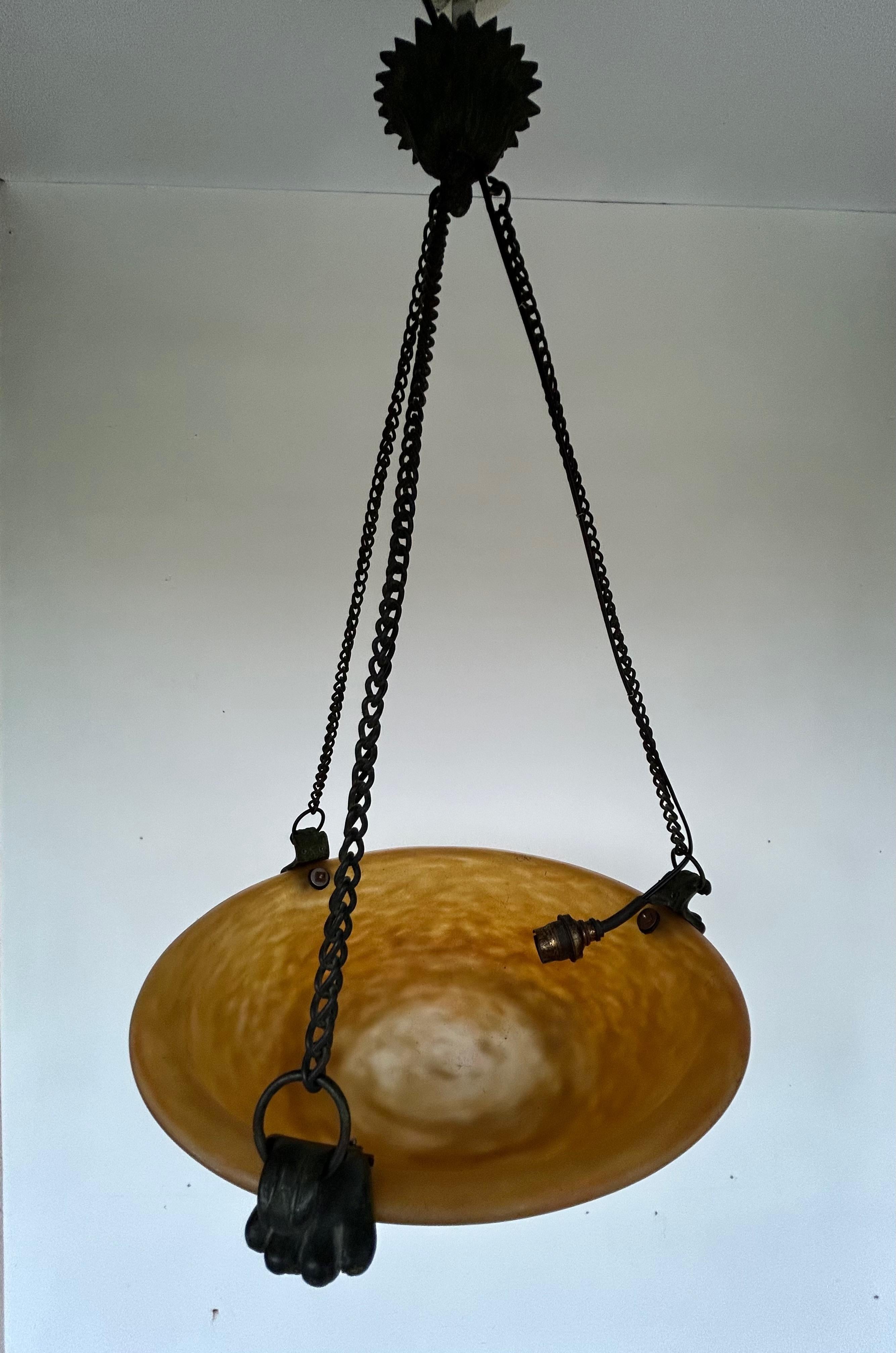 Early 20th Century Daum Nancy Art Deco Suspension For Sale
