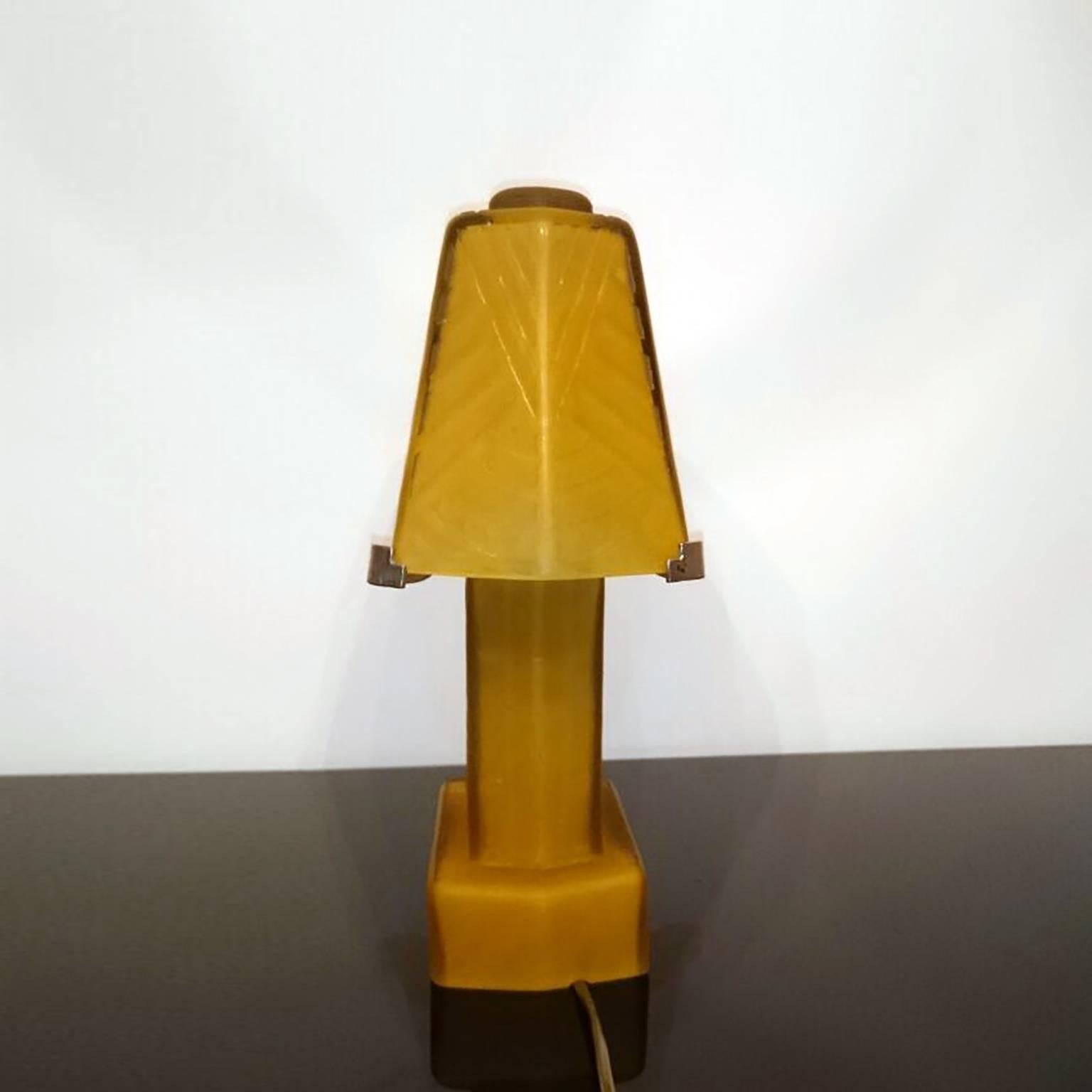 French Daum Nancy Art Deco Table Lamp