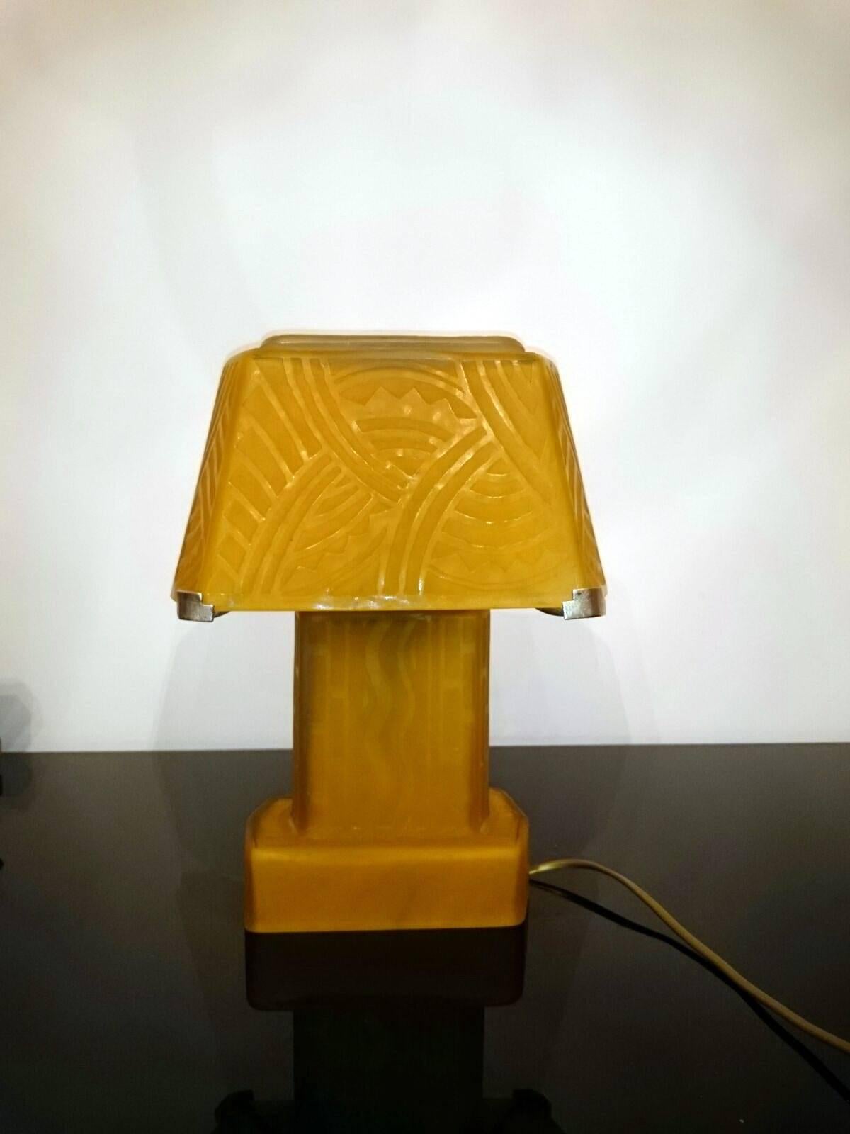 Daum Nancy Art Deco Table Lamp 1