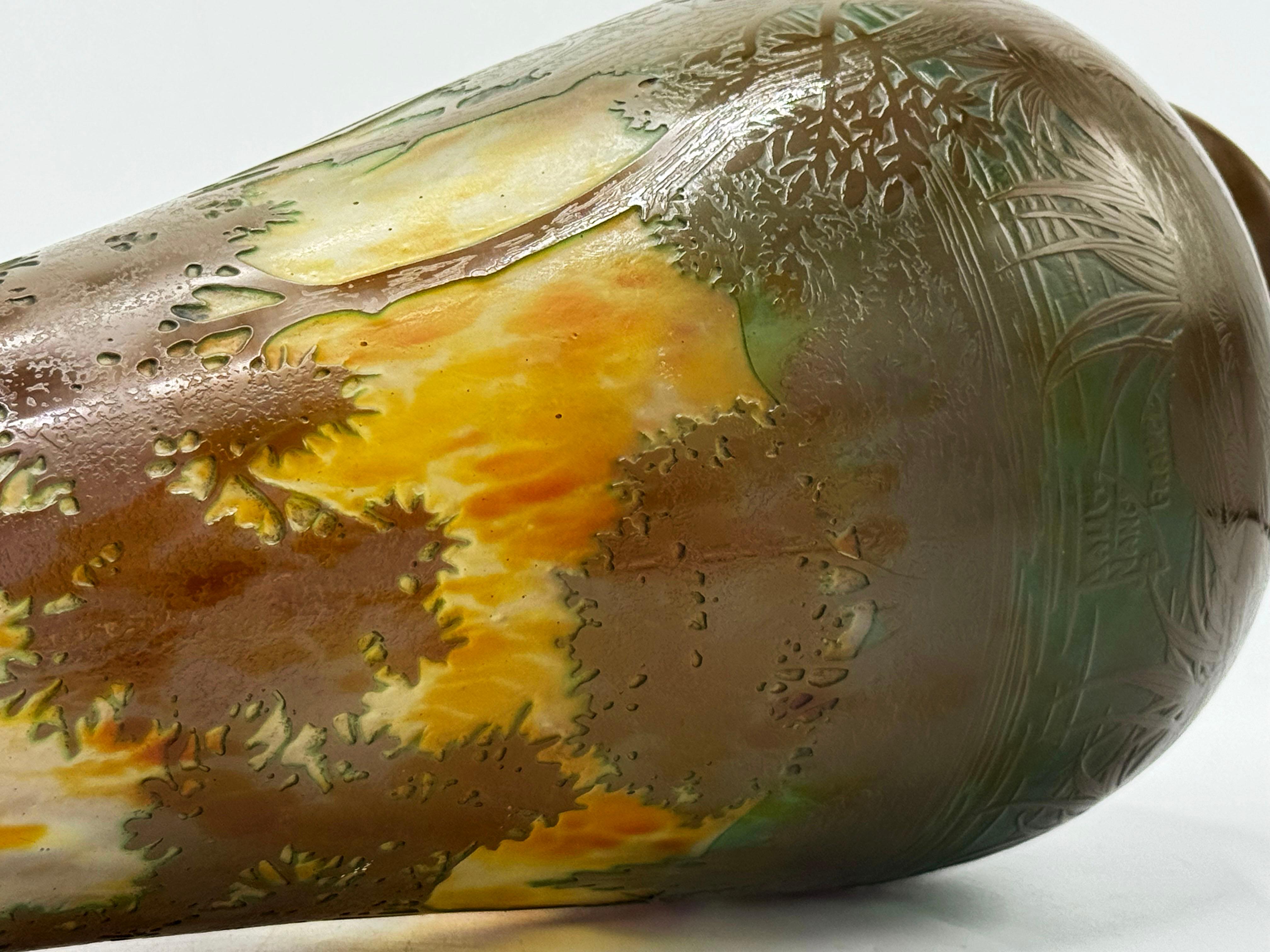 Art déco-Vase von Daum Nancy, 1930er-Jahre im Angebot 4