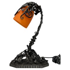 Daum Nancy Art Deco Wrought Iron Lamp