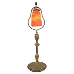 Daum Nancy art Glass shade and Bronze Base Table Lamp