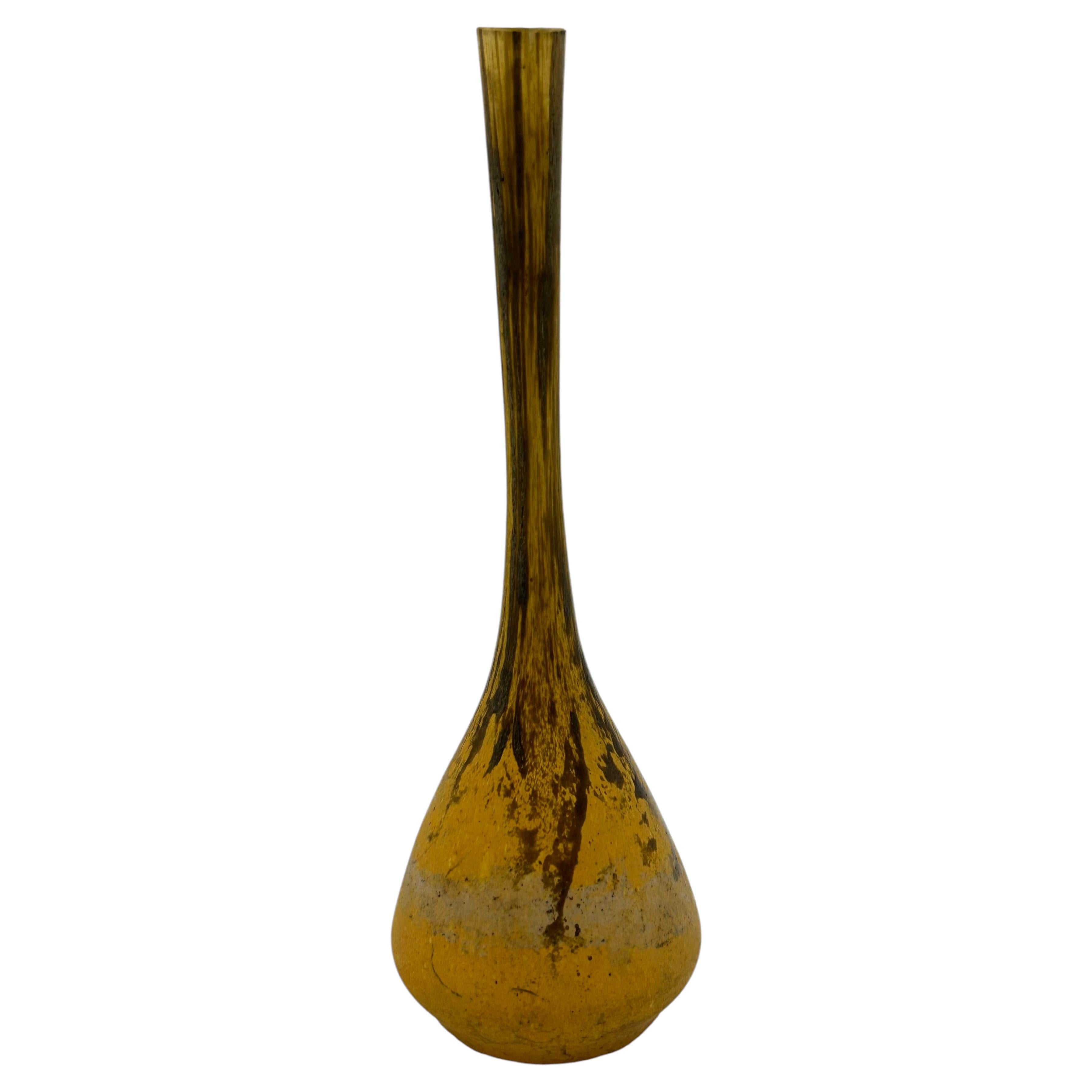 Daum Nancy Art Nouveau Amber Glass Soliflore Vase, France For Sale