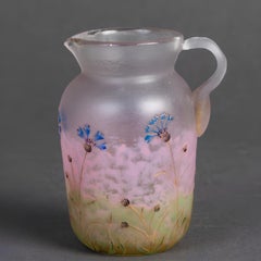 Daum Nancy, Art Nouveau "Bleuets" Miniature Pitcher, circa 1900