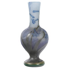 Daum Nancy Art Nouveau Cameo Glass Vase, Jacinthes, France, Circa 1900