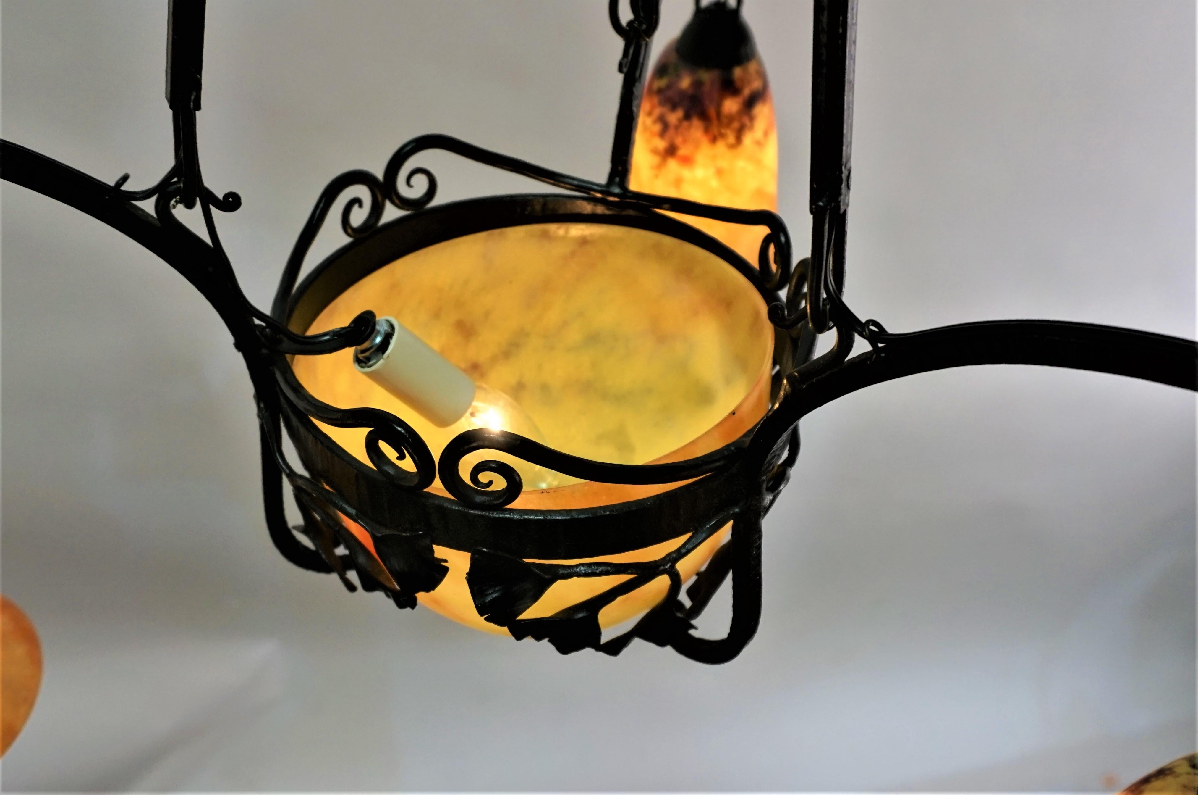 Daum Nancy Art Nouveau Chandelier 2