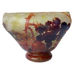 Daum Nancy, Art Nouveau, Croix De Lorraine, Fine, Cameo/Enamel Glass Vase/Bowl