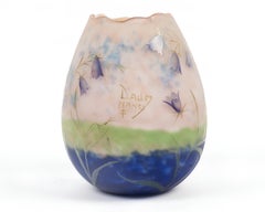 Daum Nancy, Jugendstil Kamee-Glasvase in Eiform, um 1900