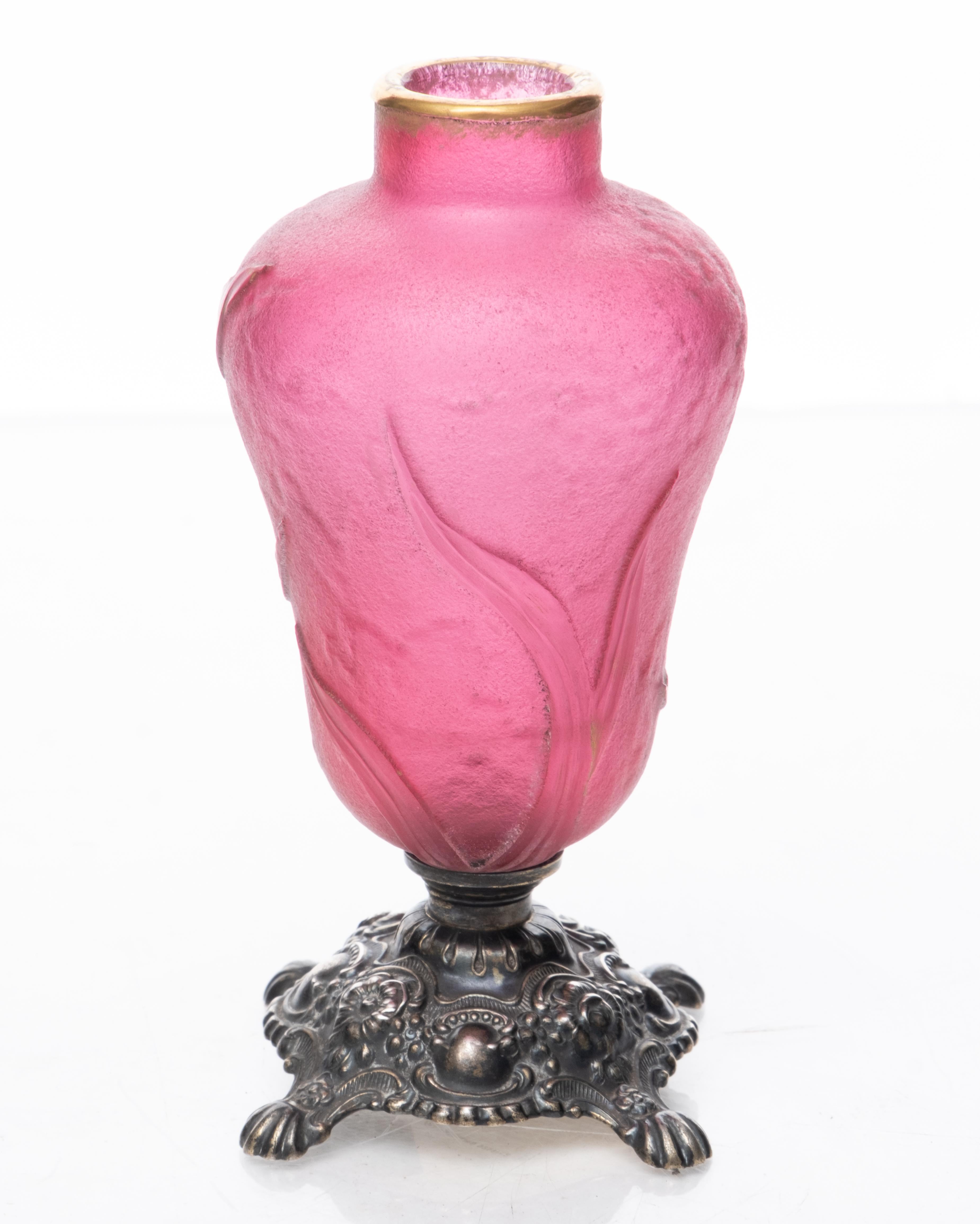 Jugendstilglas von Daum Nancy auf Sterling-Montierung der Gebrüder Unger (Art nouveau) im Angebot
