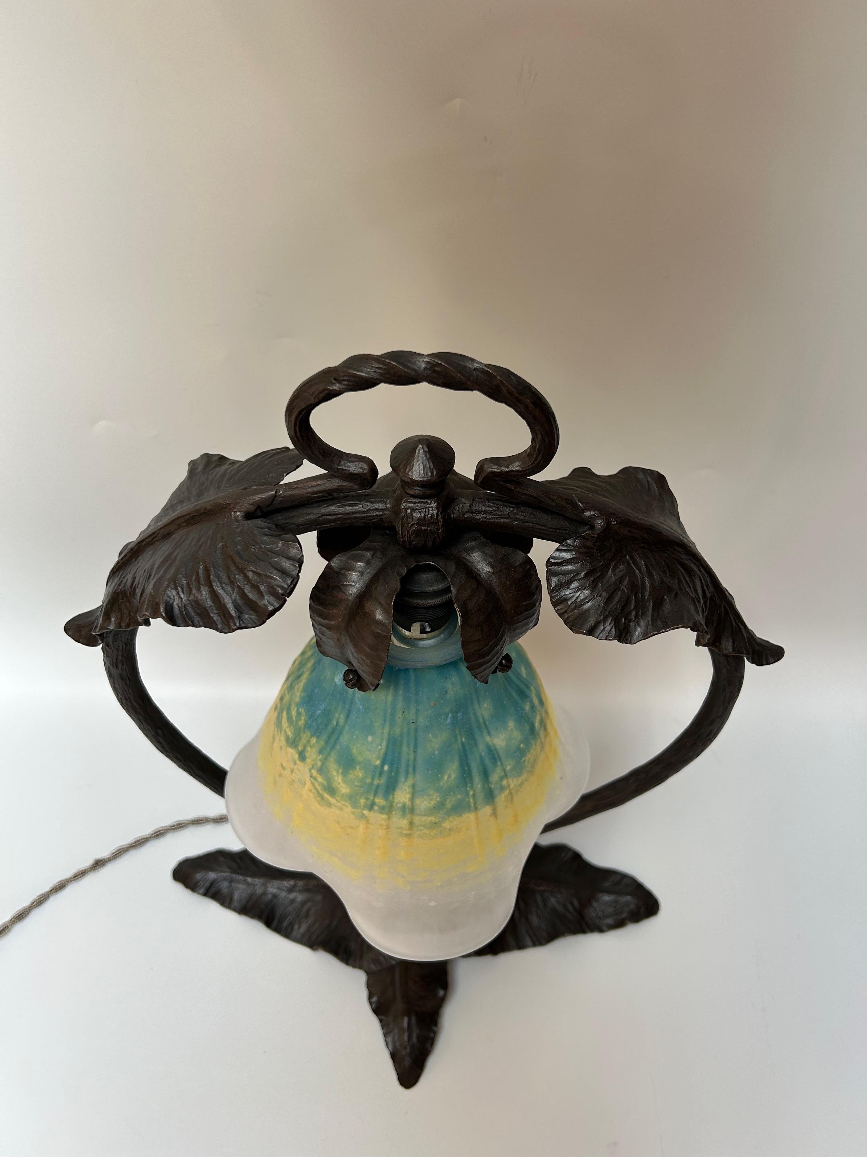 Daum Nancy Art Nouveau Lamp For Sale 5