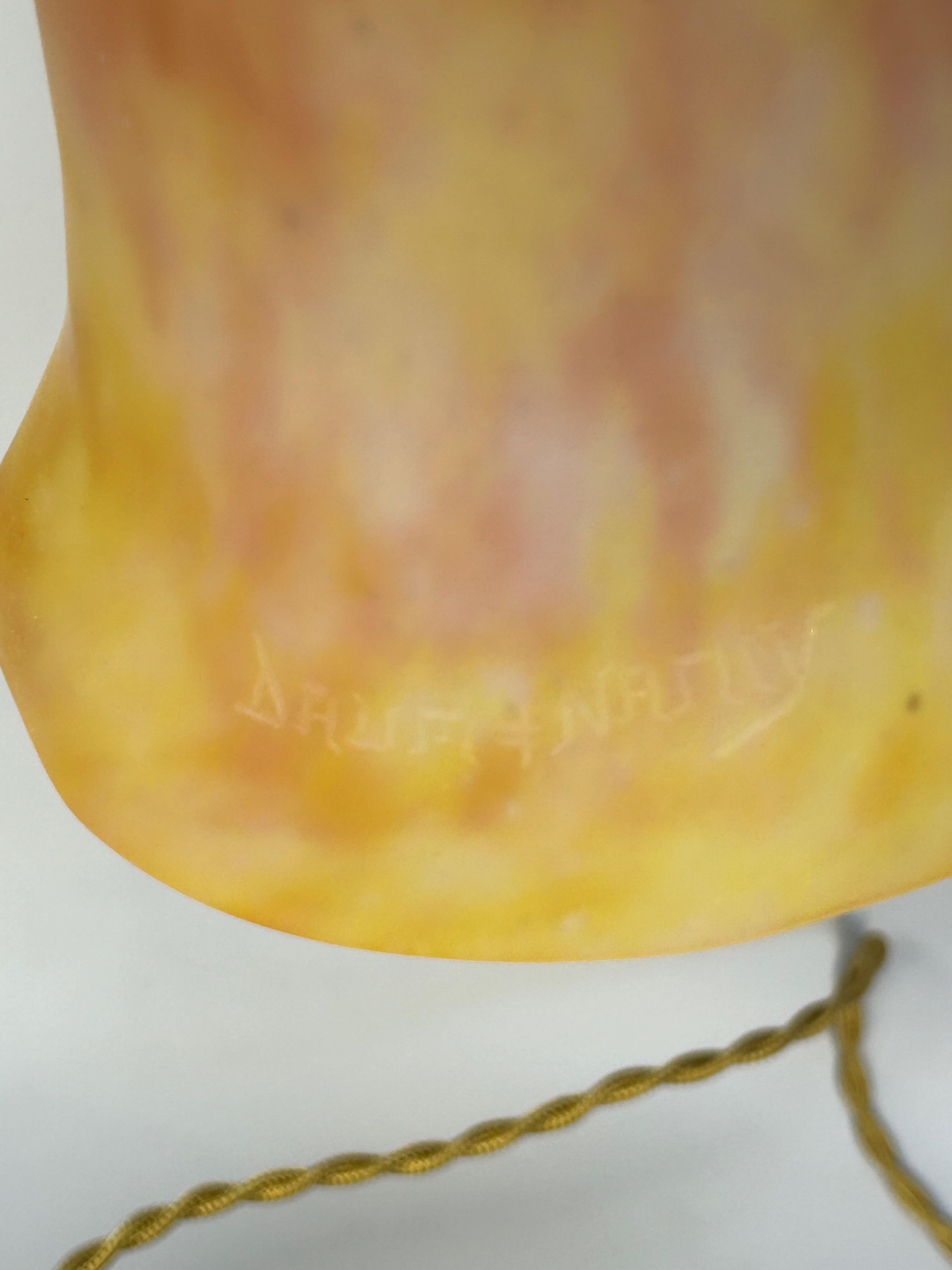 Daum Nancy Art Nouveau Lamp Probably by Majorelle In Excellent Condition For Sale In NANTES, FR