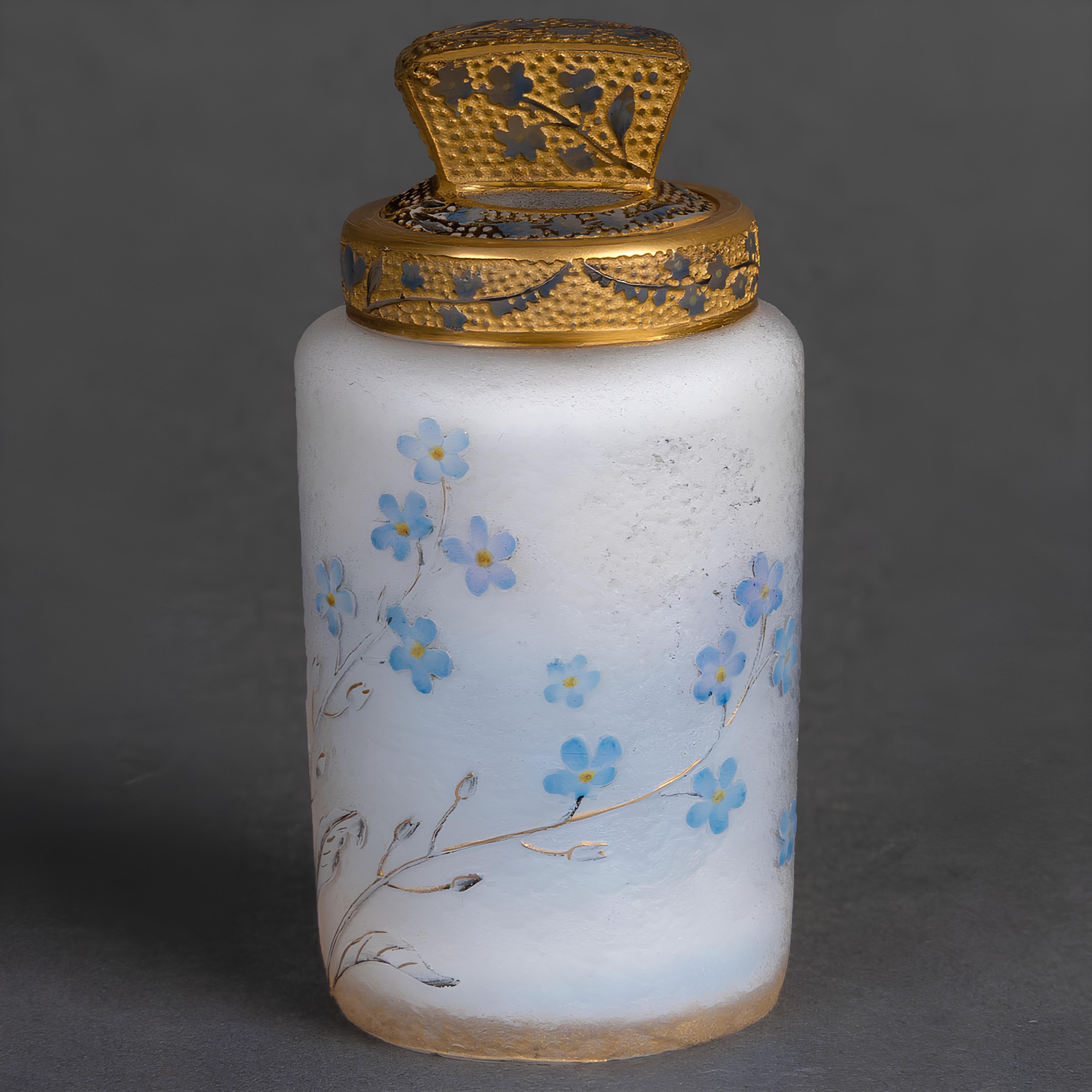 Daum Nancy, Art Nouveau. « Myosotis » Scent Bottle, circa 1900