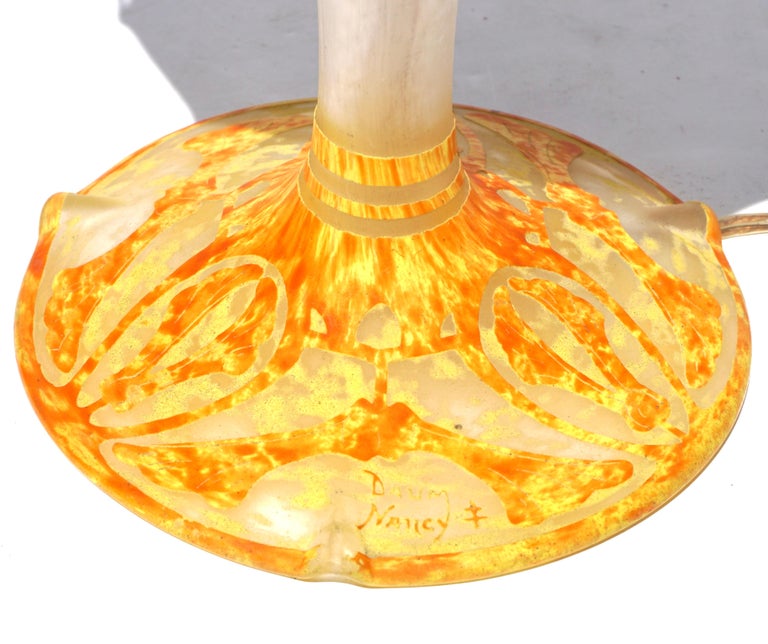 French Daum Nancy Art Nouveau Table Lamp For Sale