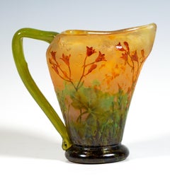 Daum Nancy Art Nouveau Vase, Pluie De Feu, With Coralbell Decor, France, Ca 1900