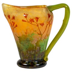 Daum Nancy Art Nouveau Vase, Pluie De Feu, With Coralbell Decor, France, Ca 1900