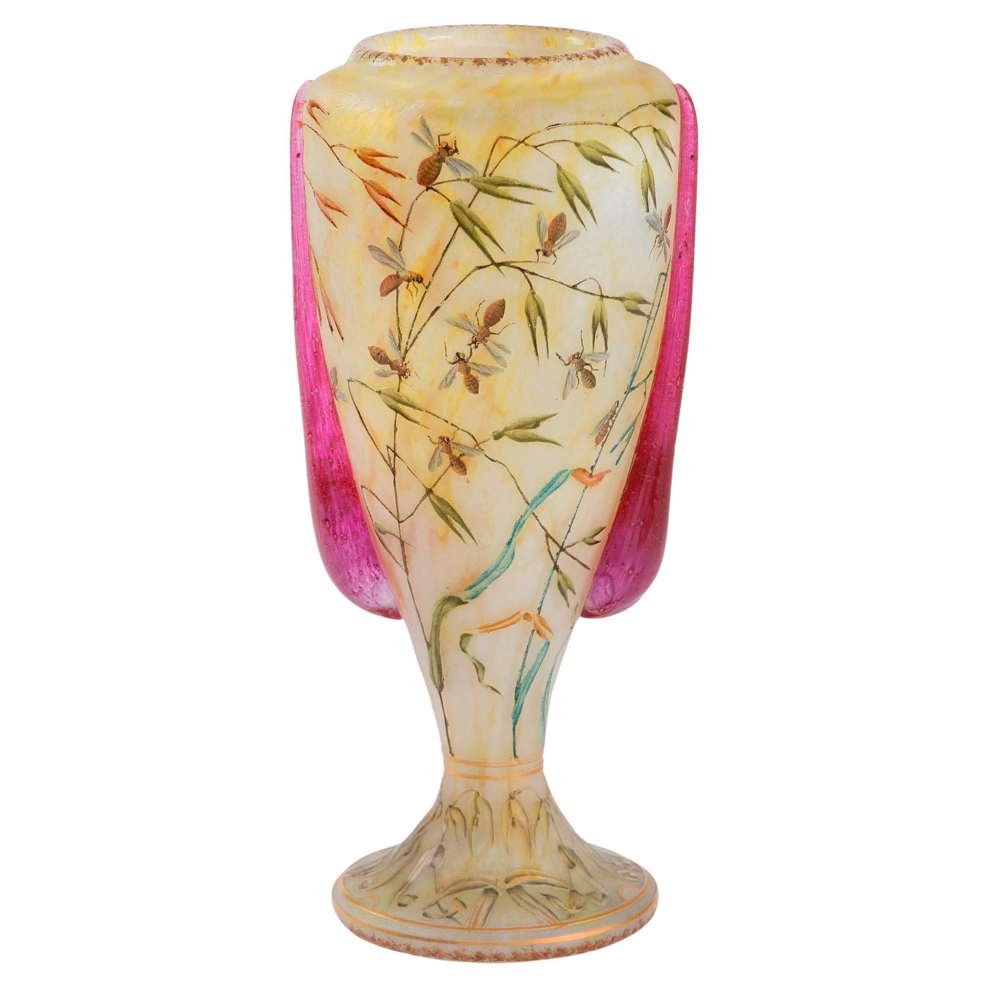 Daum Nancy "Avoine et abeilles" Vase For Sale