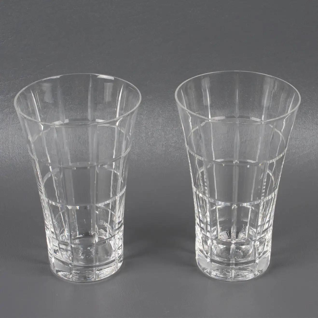 Daum Nancy Barware Crystal Tumbler Glasses Set, 9 Pieces For Sale 2