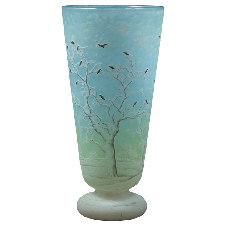 Daum Nancy "Blackbird" Vase For Sale at 1stDibs