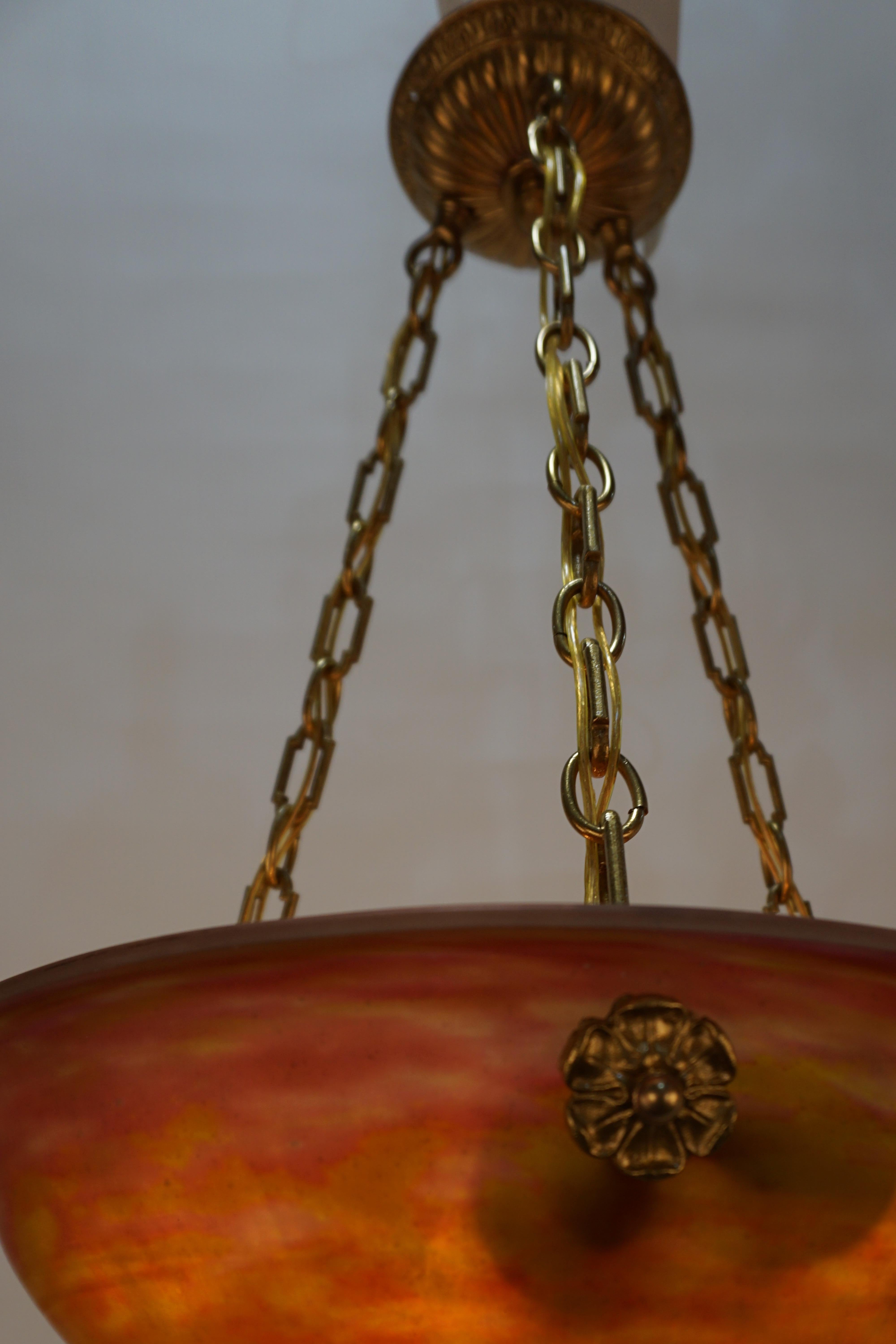 Daum Nancy Blown Glass Bronze Chandelier #3 For Sale 3